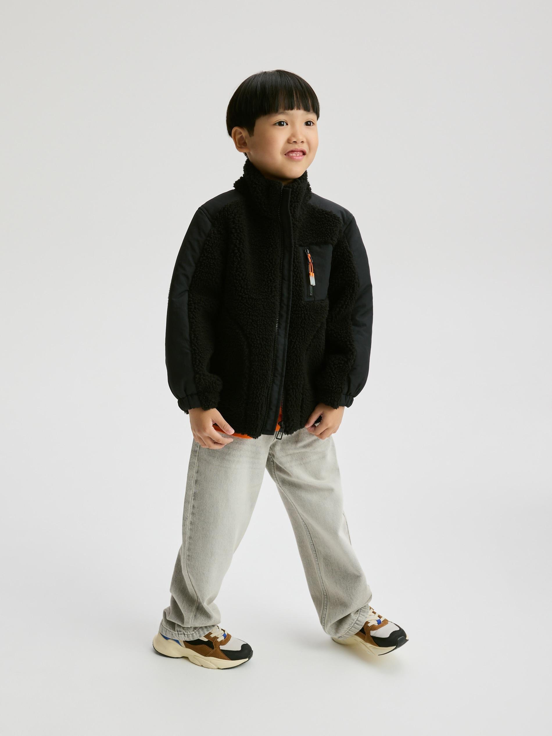 Black Sherpa Jacket, Black, large image number 3