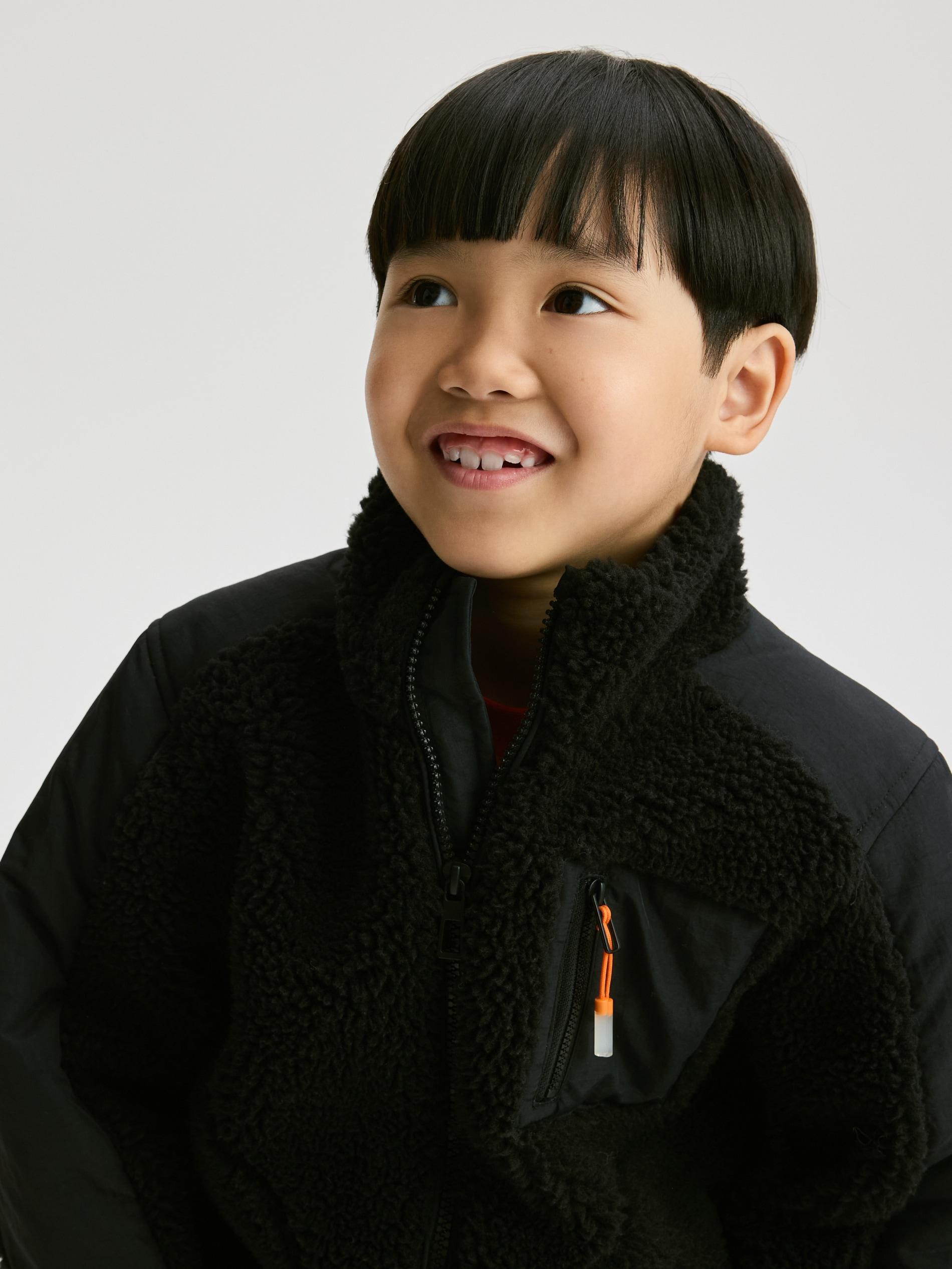 Black Sherpa Jacket, Black, large image number 4