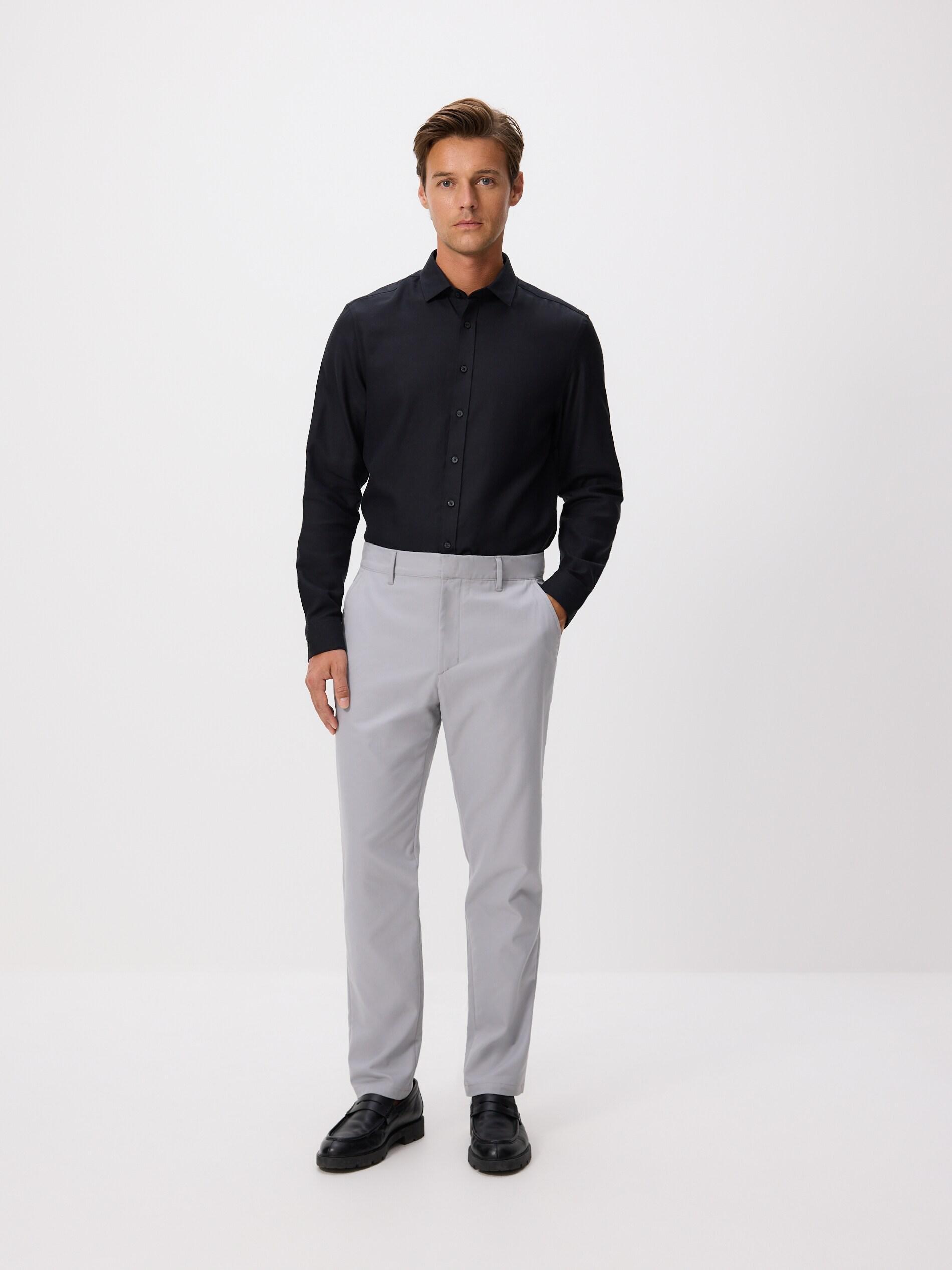 Grey Chino Slim Fit Trousers, Light grey, large image number 1