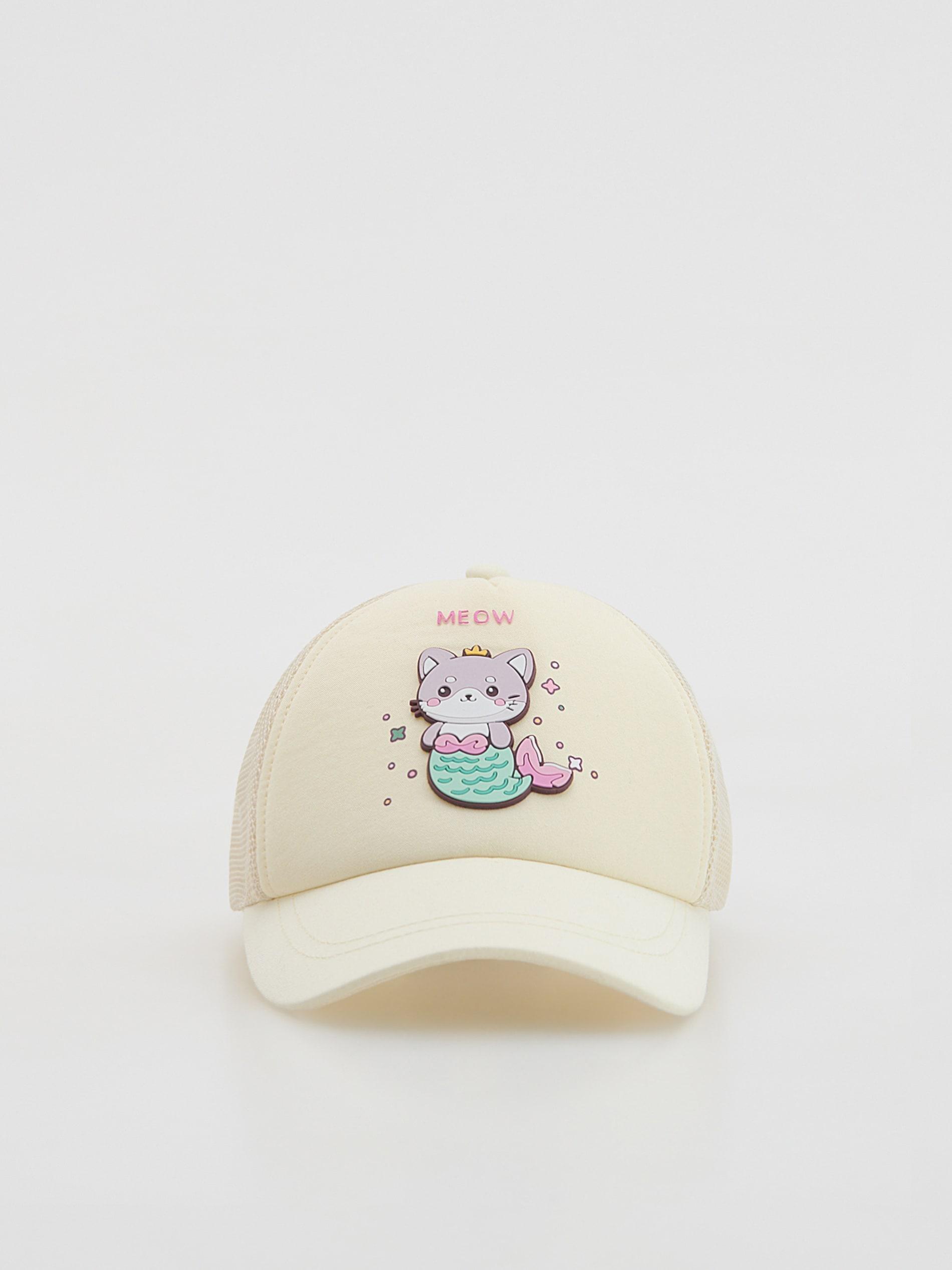 Beige Cap With Applique, , large image number 0