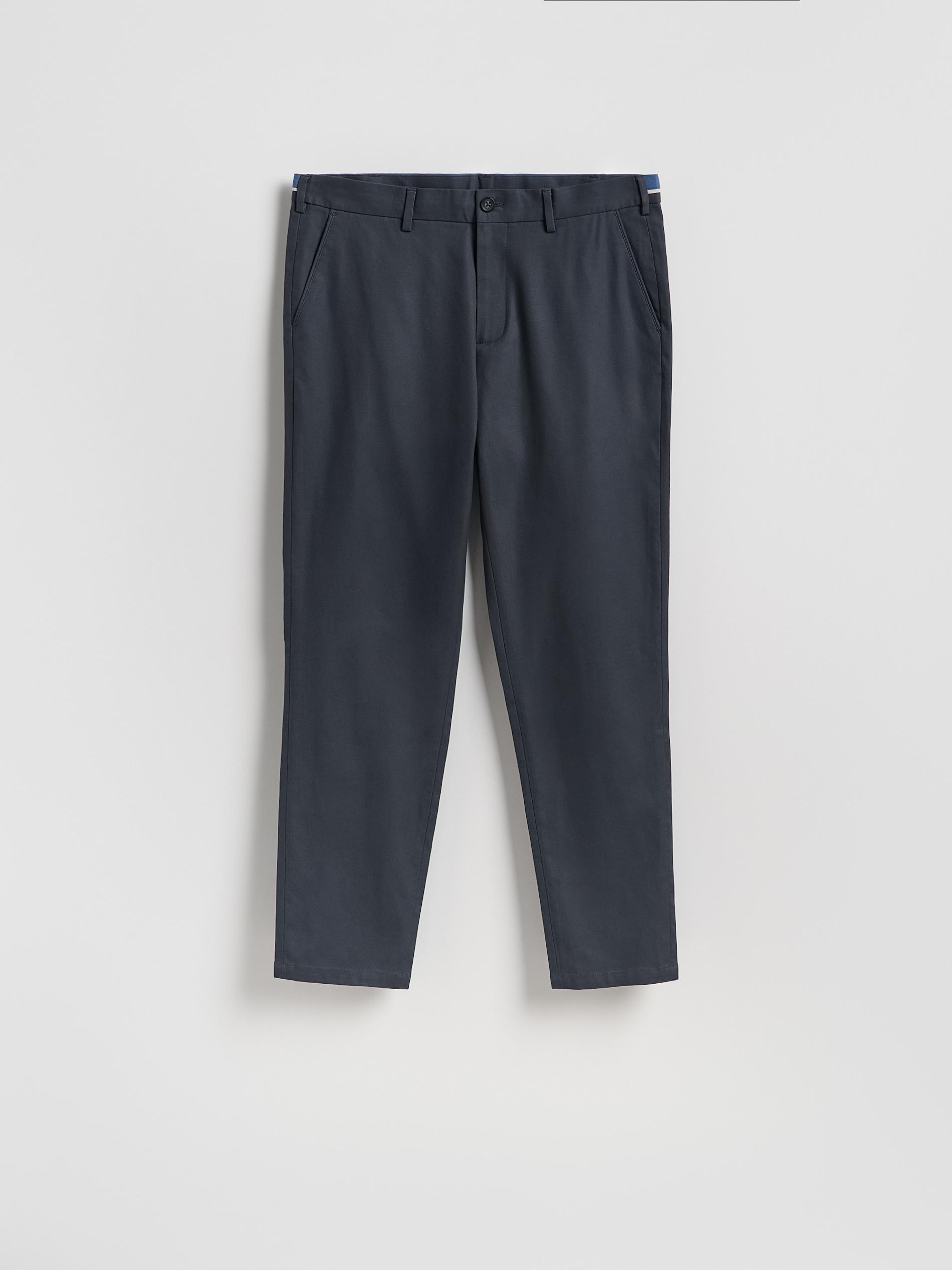 Navy Chino Slim Fit Trousers, Blue, large image number 0