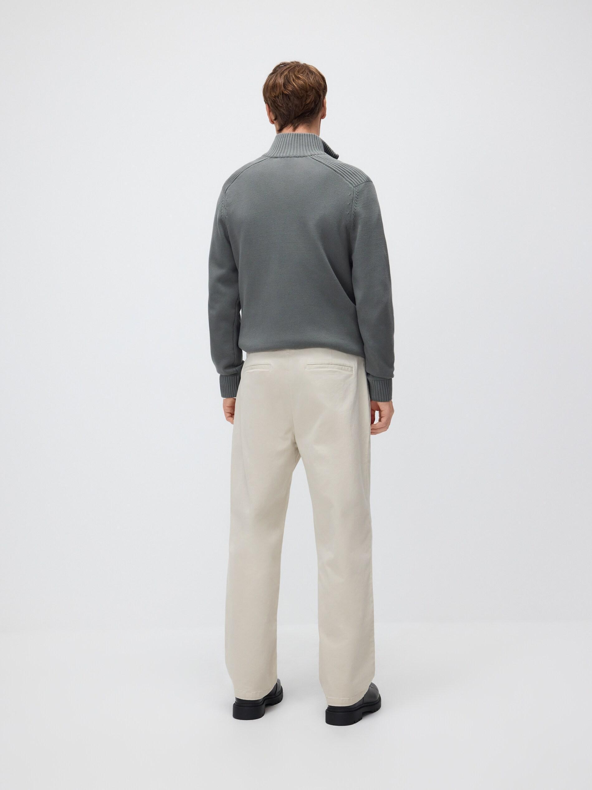 Beige Cotton Rich Carrot Trousers, Beige, large image number 3