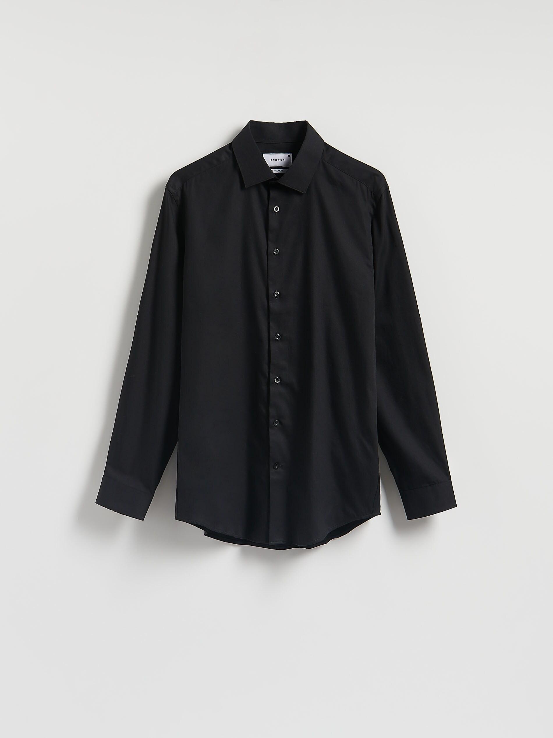 Black Regular Fit Cotton Shirt, Black, large image number 5