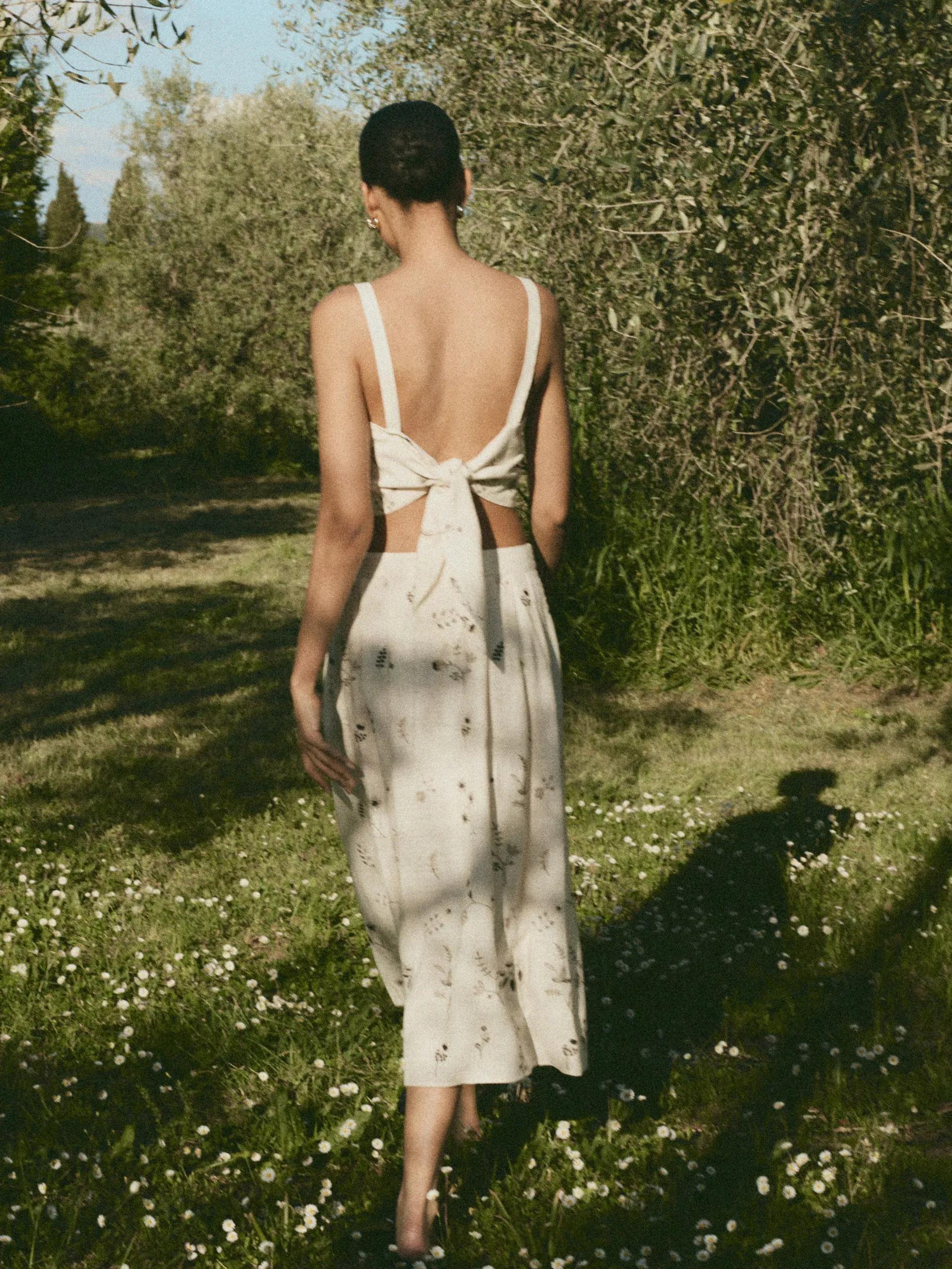 Beige Viscose And Linen Top, , large image number 0
