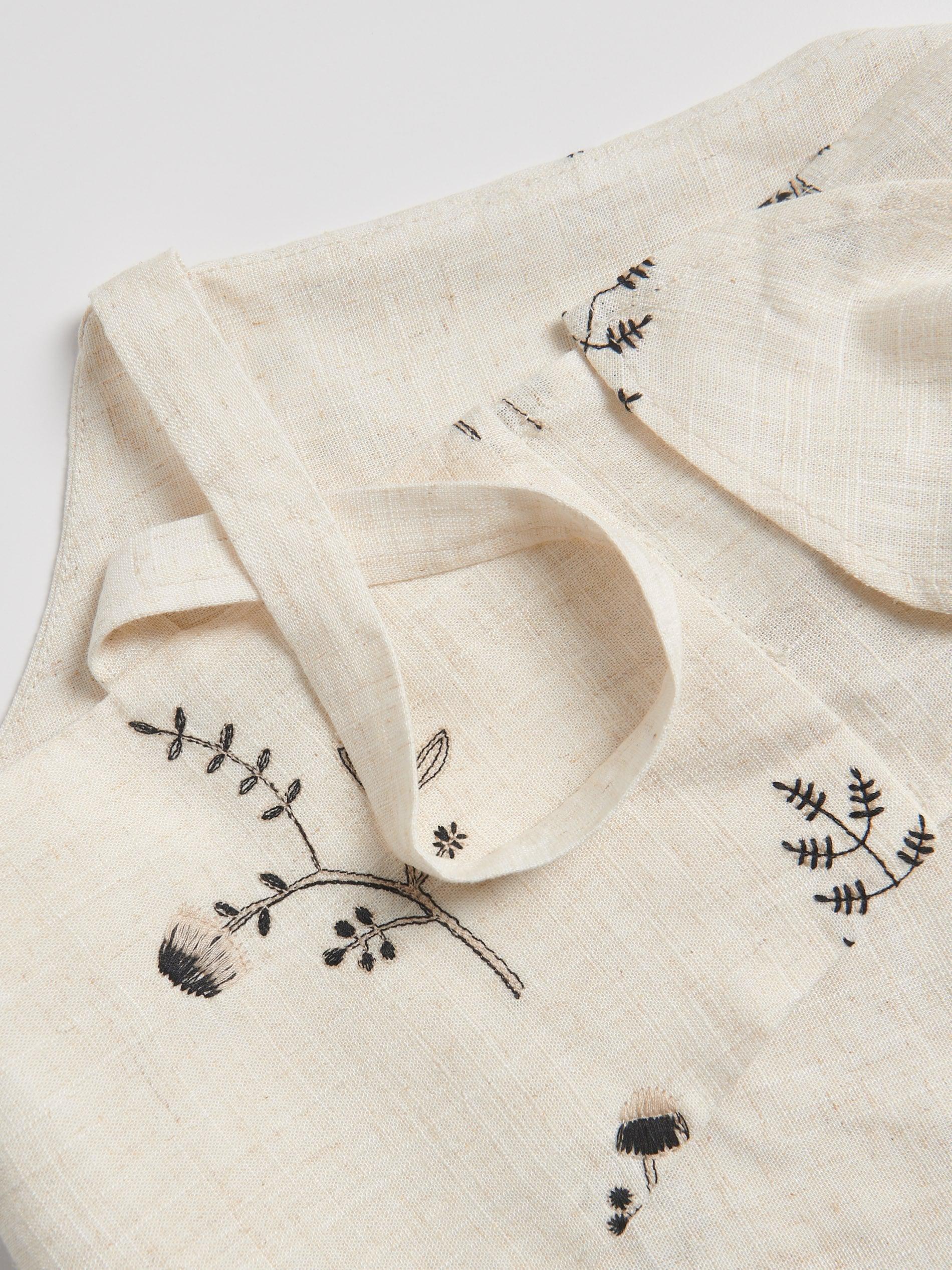 Beige Viscose And Linen Top, , large image number 4