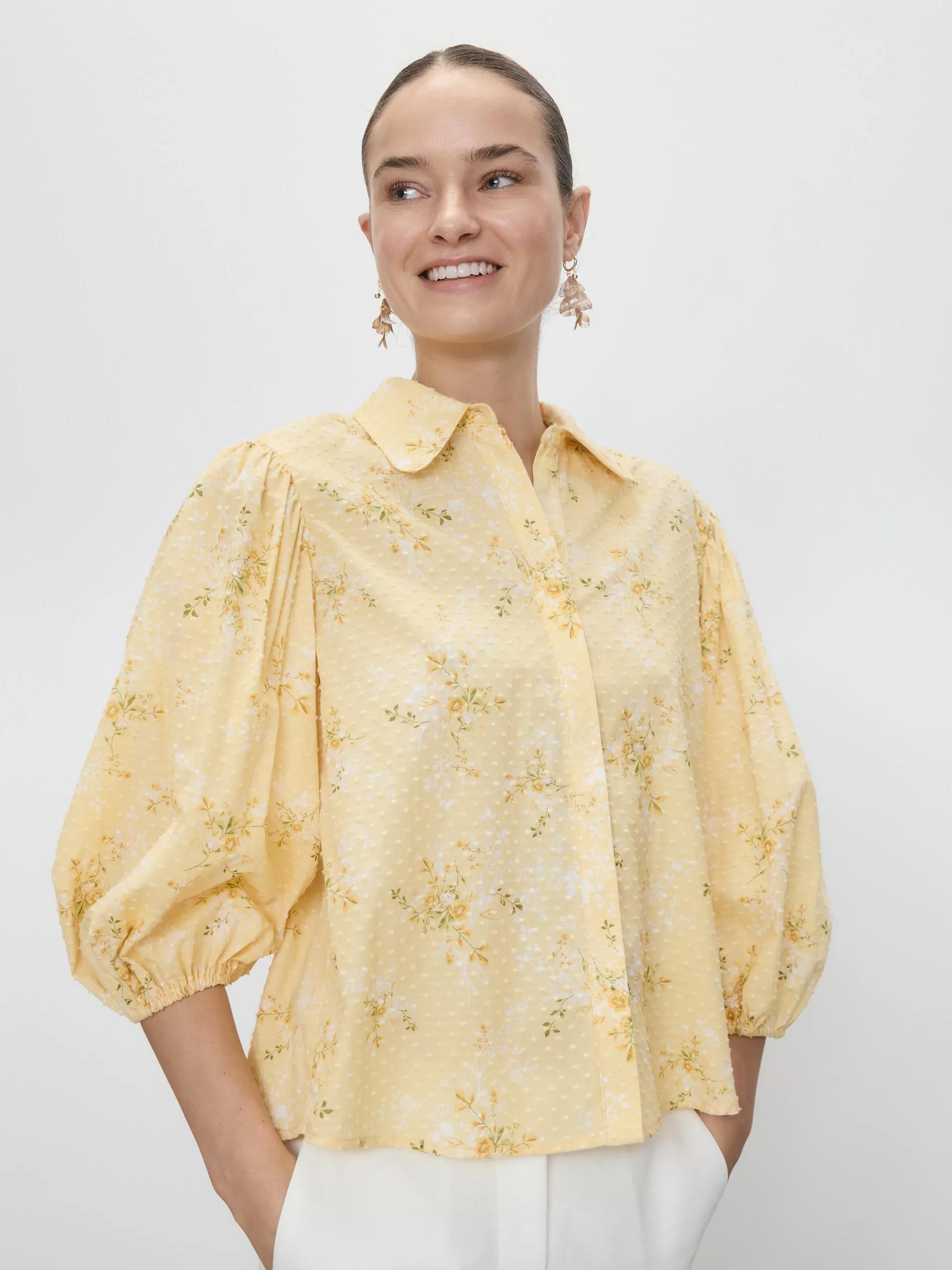 Yellow Shirt With Puffy Sleeves, , large image number 1