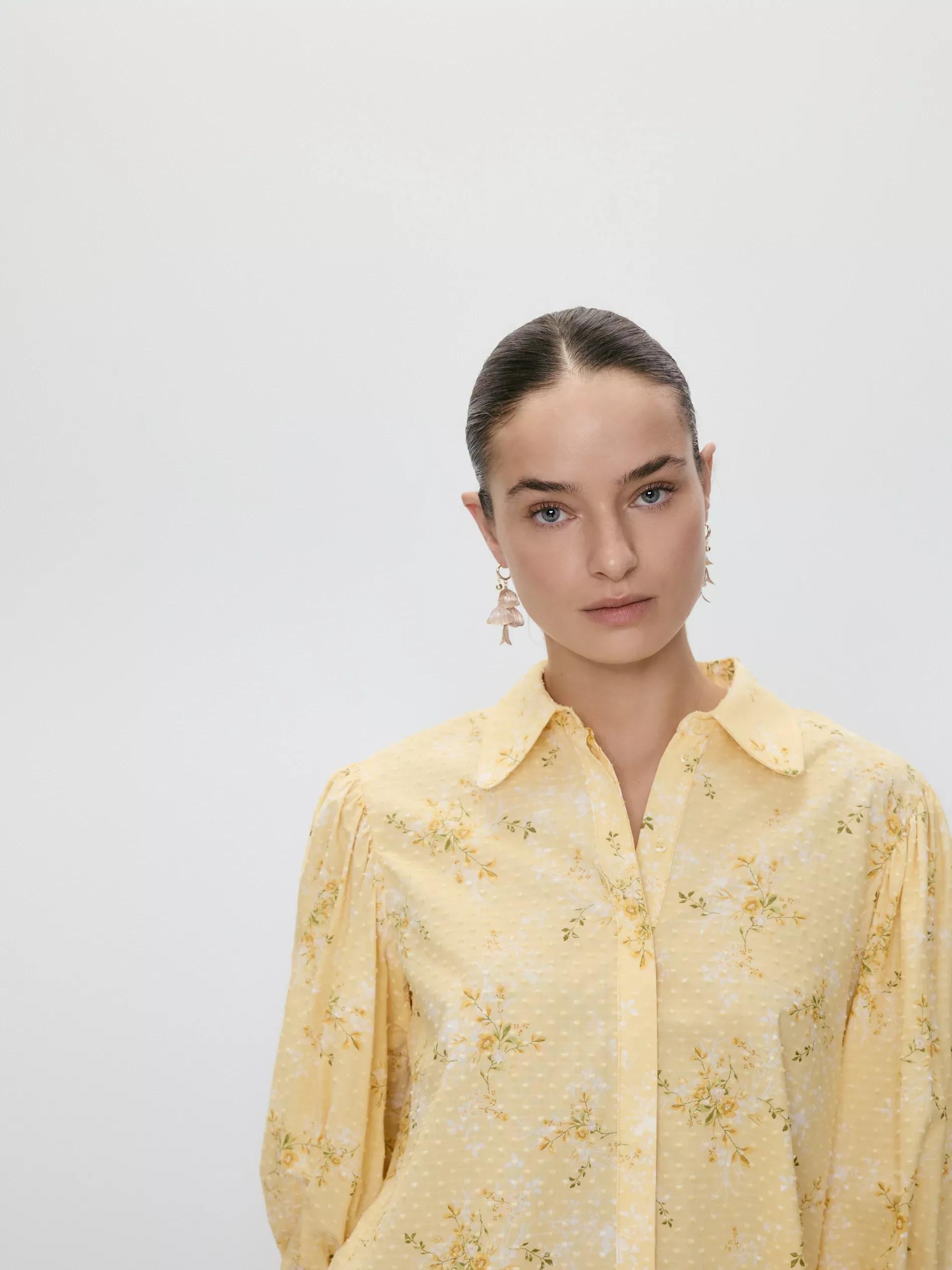 Yellow Shirt With Puffy Sleeves, , large image number 2