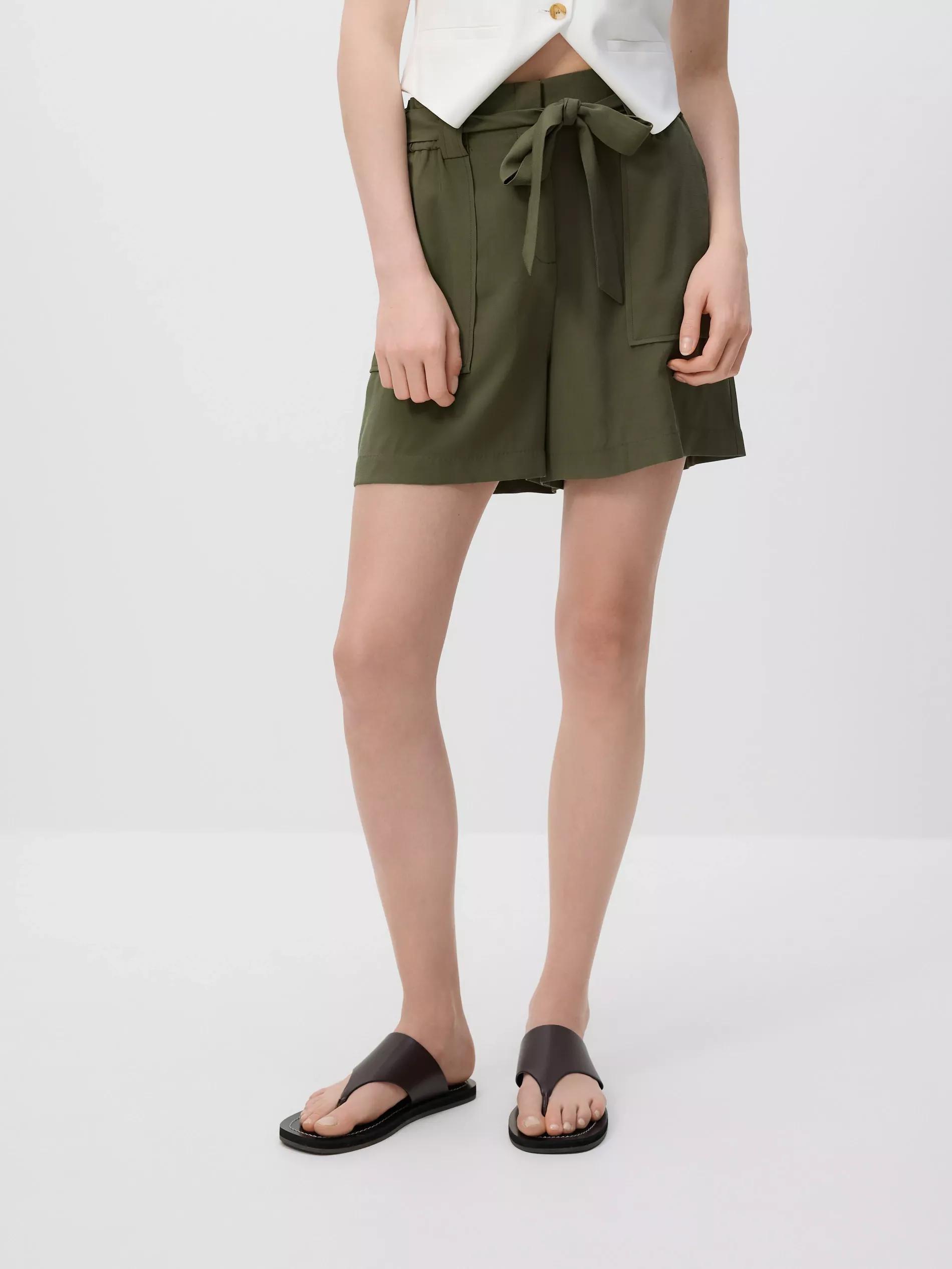 Green Shorts With Tie, Khaki, large image number 1