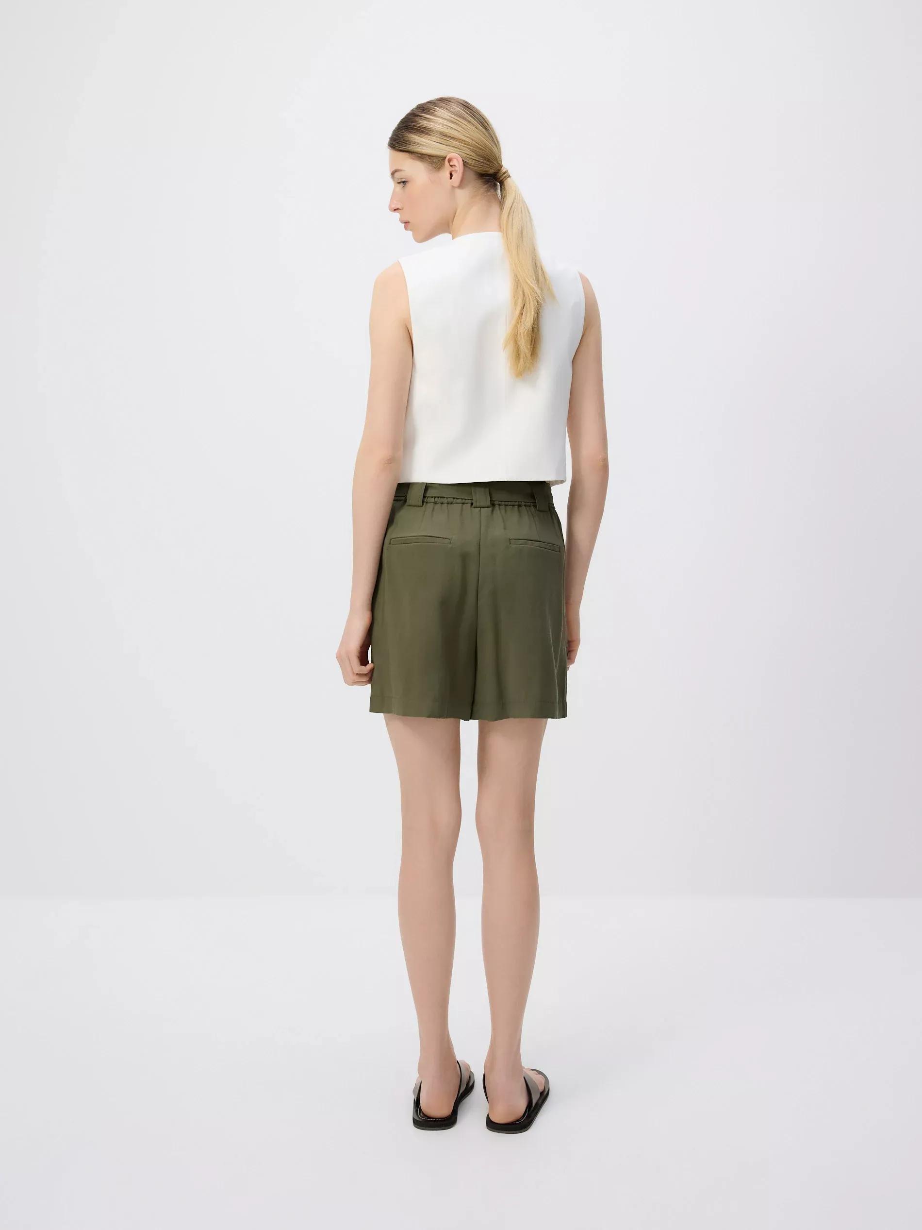 Green Shorts With Tie, Khaki, large image number 2