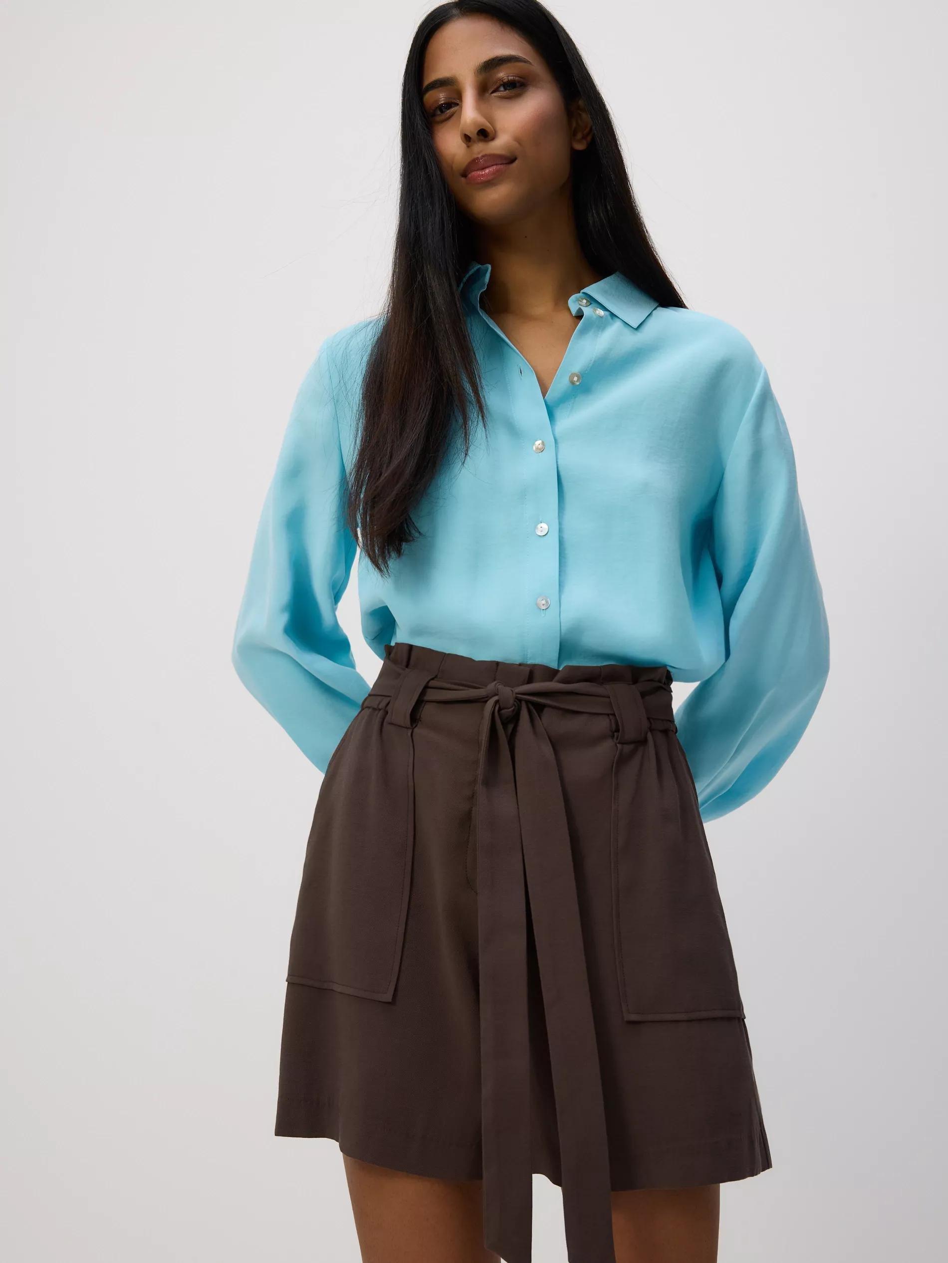Brown Shorts With Tie, , large image number 0