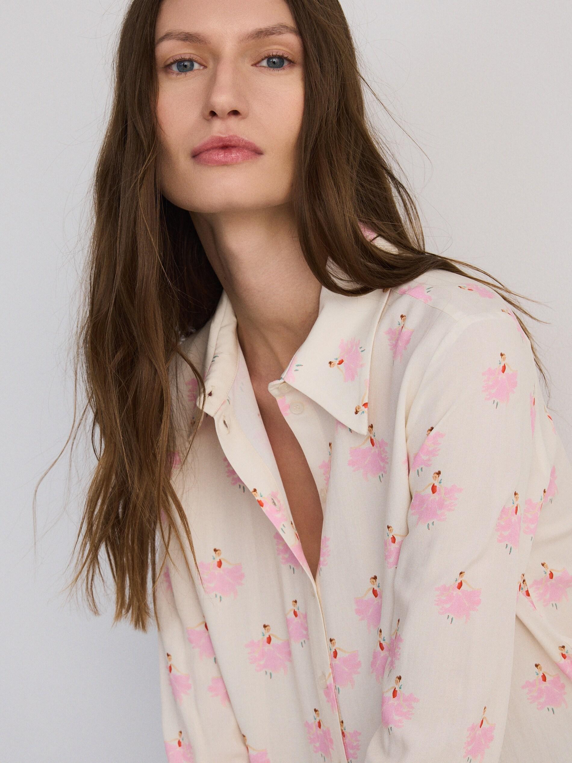 Multicolour Patterned Viscose Shirt, Multicolor, medium