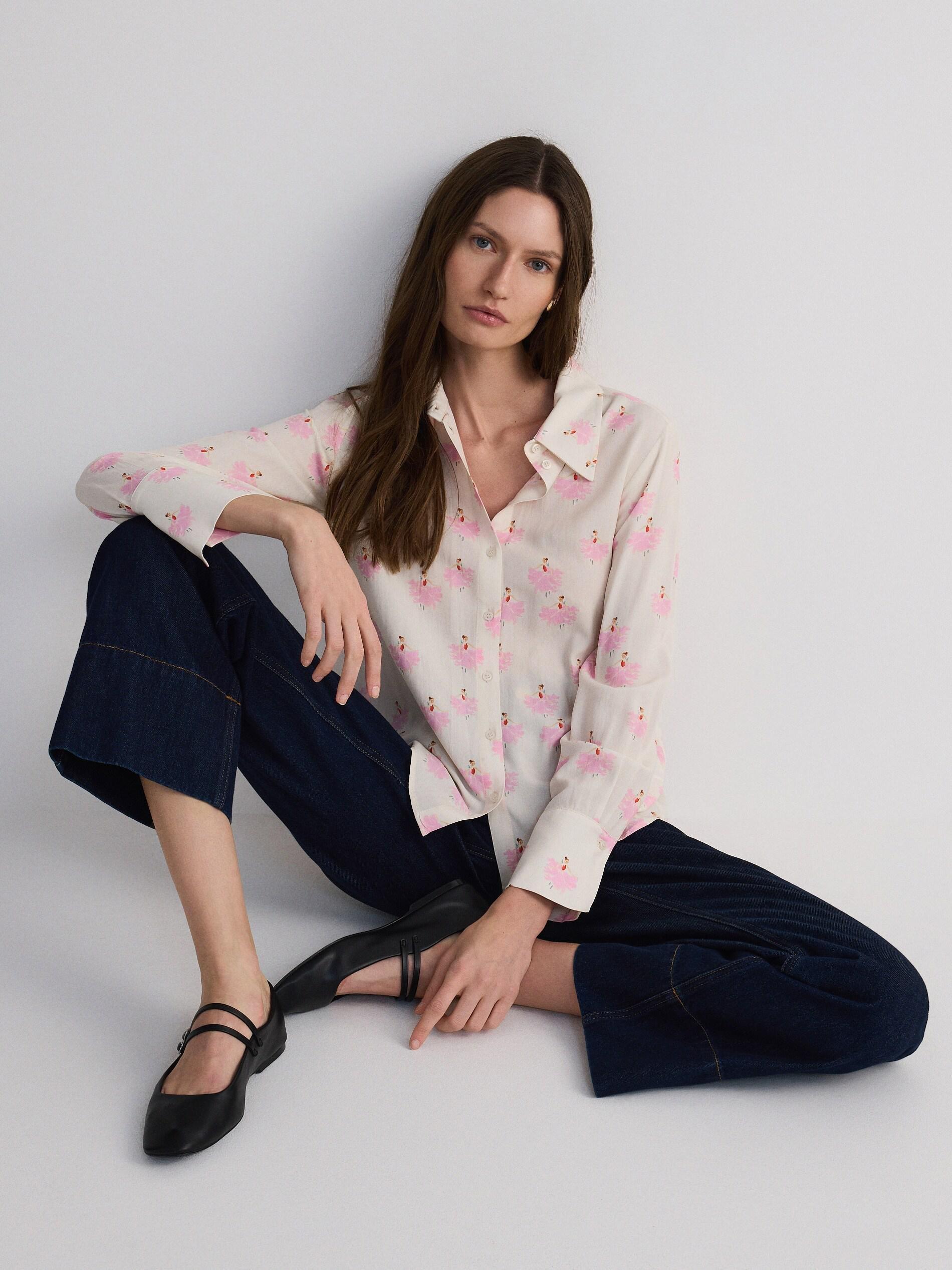 Multicolour Patterned Viscose Shirt, Multicolor, medium