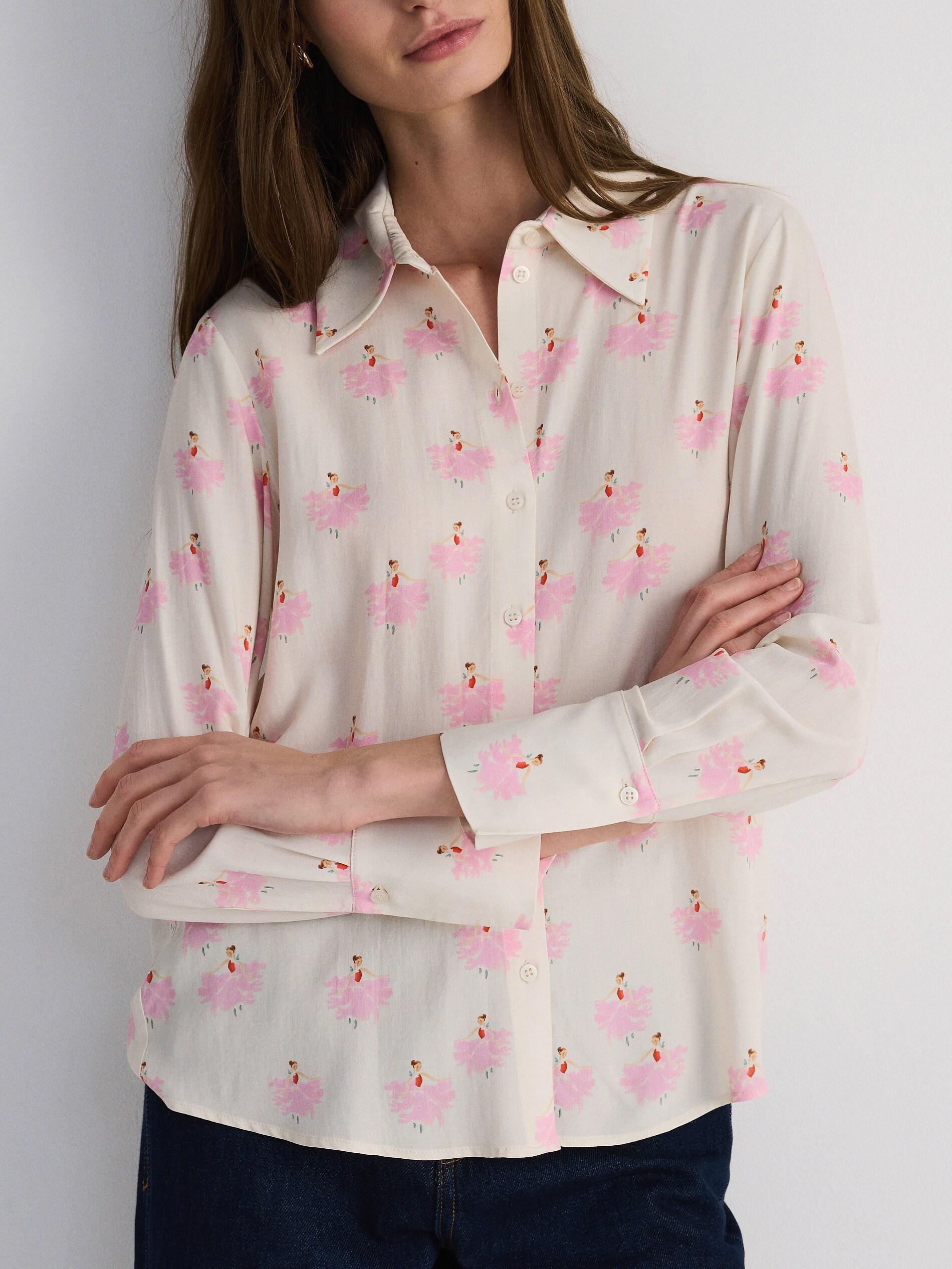 Multicolour Patterned Viscose Shirt, Multicolor, medium