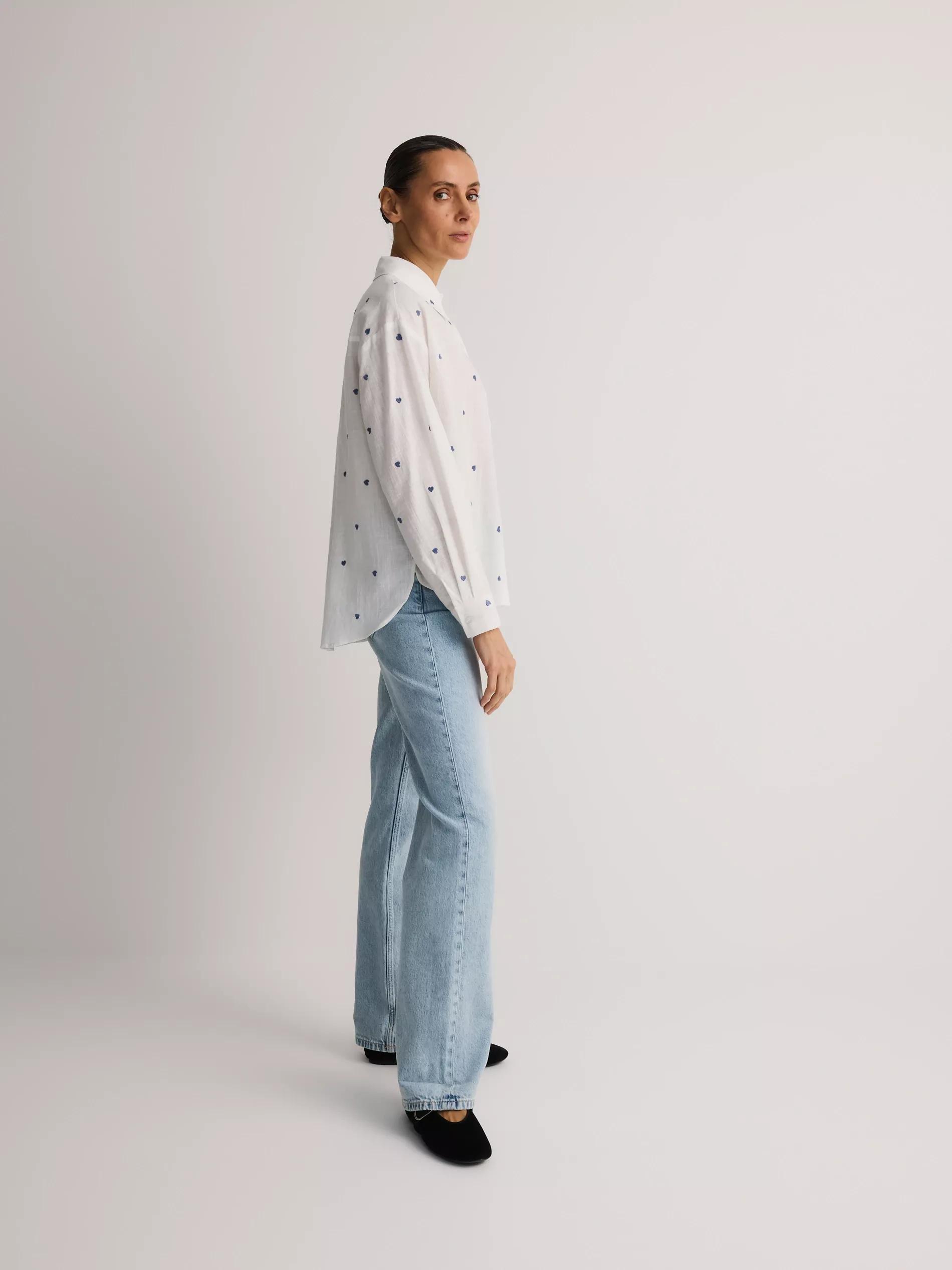 Blue Linen Blend Shirt, , large image number 1
