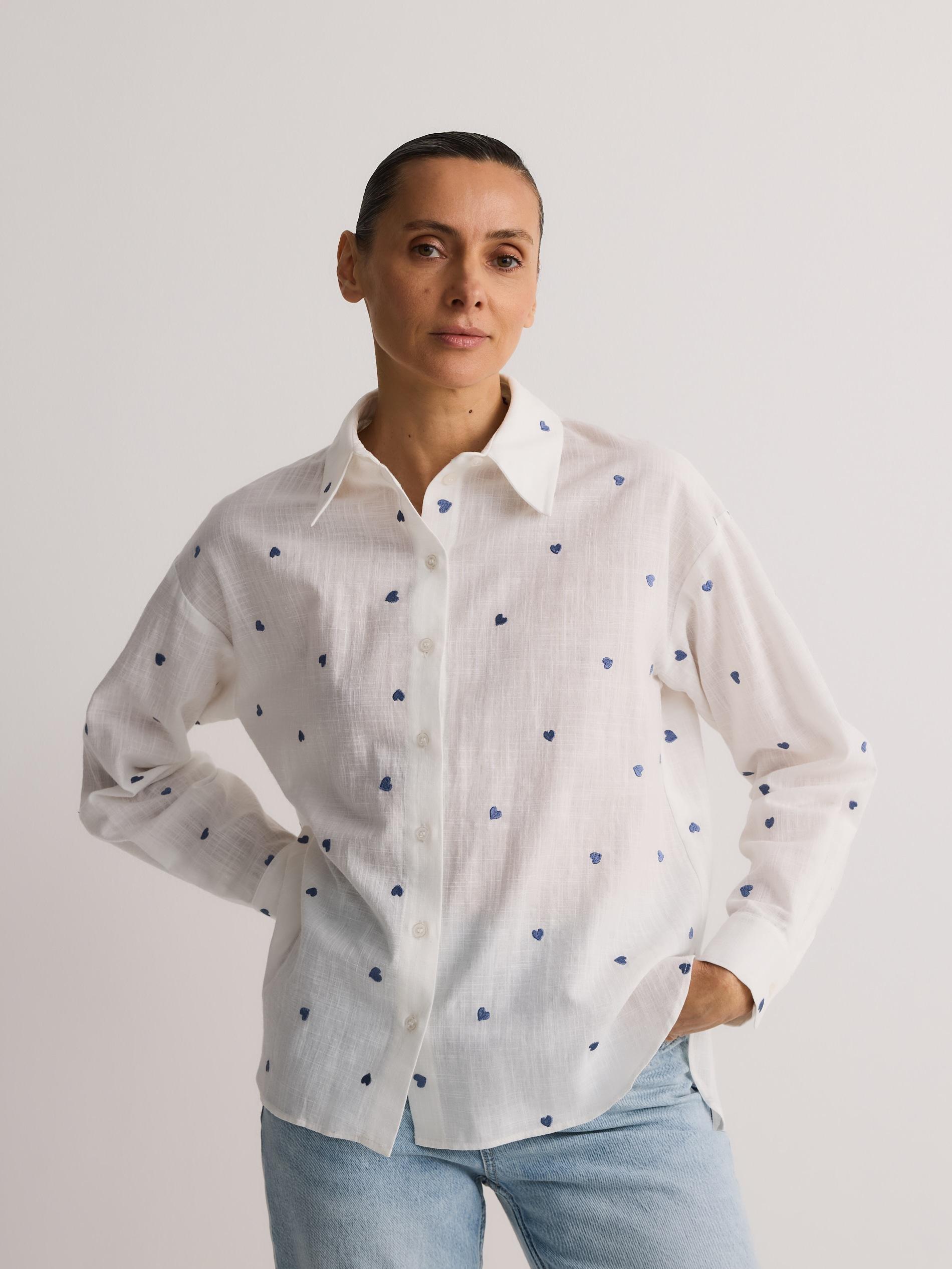 Blue Linen Blend Shirt, , large image number 2