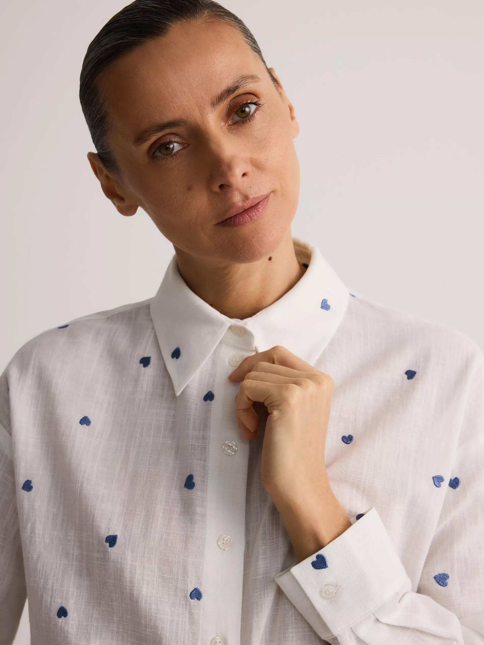 Blue Linen Blend Shirt, , large image number 5