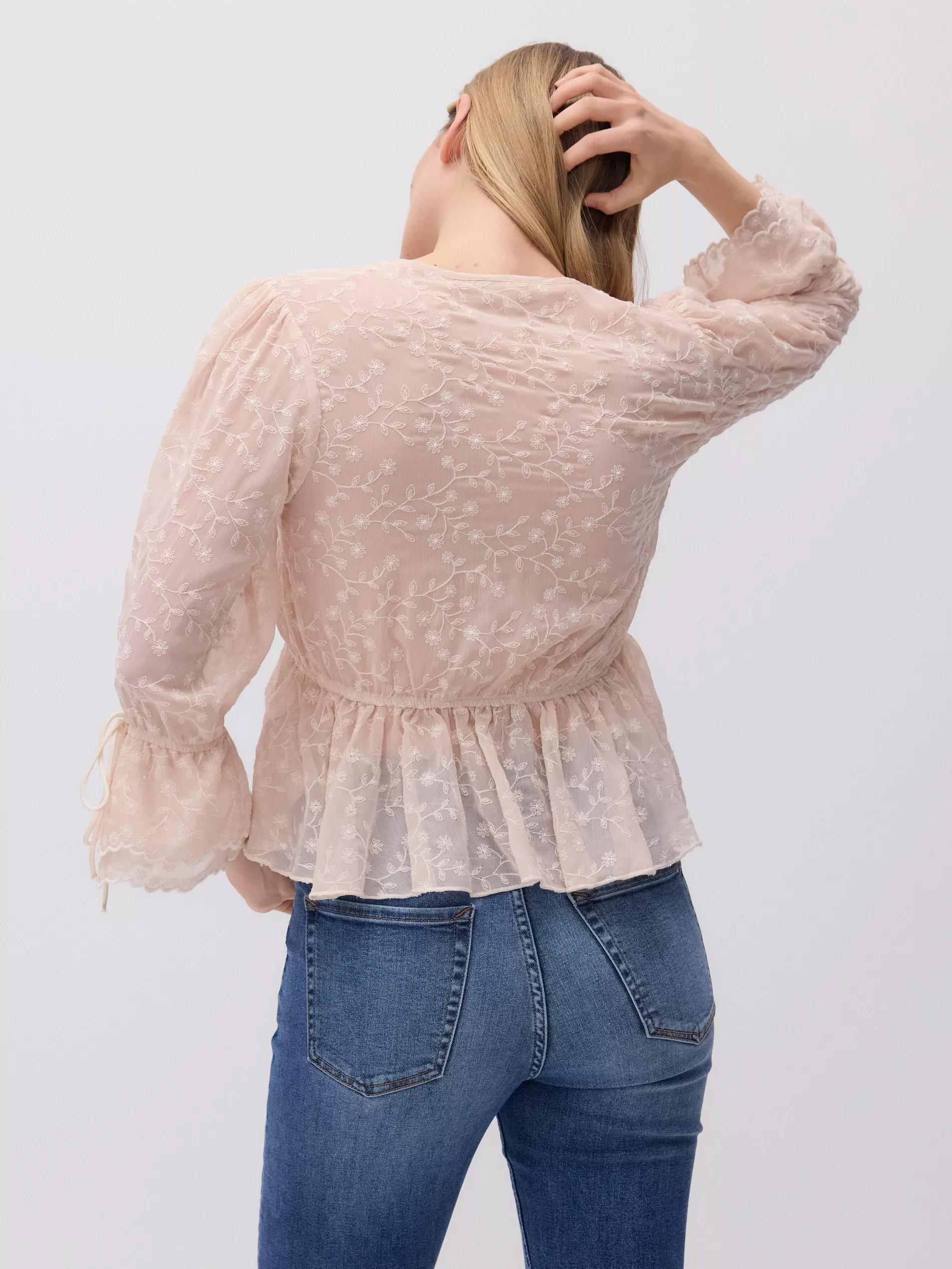 Pink Blouse With Decorative Embroidery, Pink, large image number 4