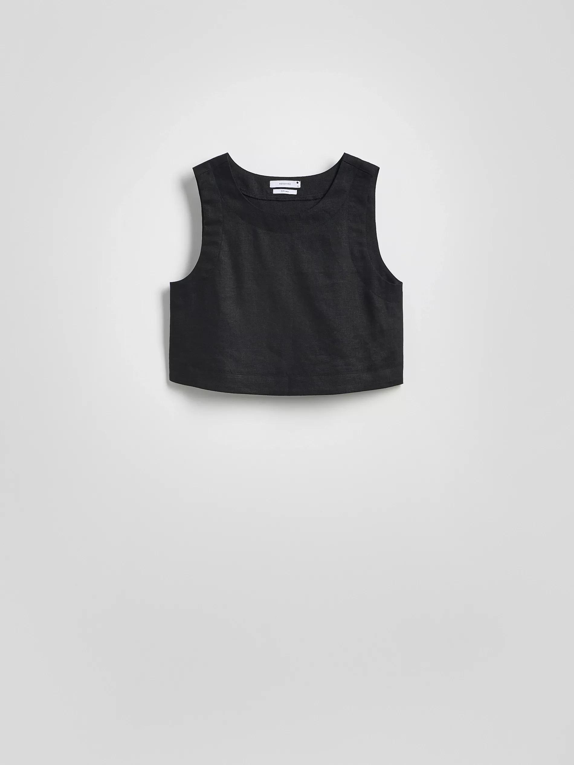 Black Linen Top, , large image number 3