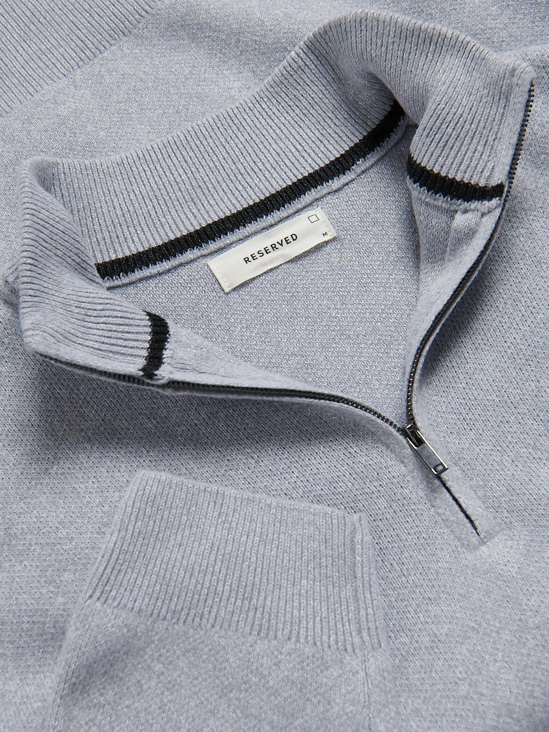 Grey Zipped Turtle-Neck Sweater, Light grey, large image number 5