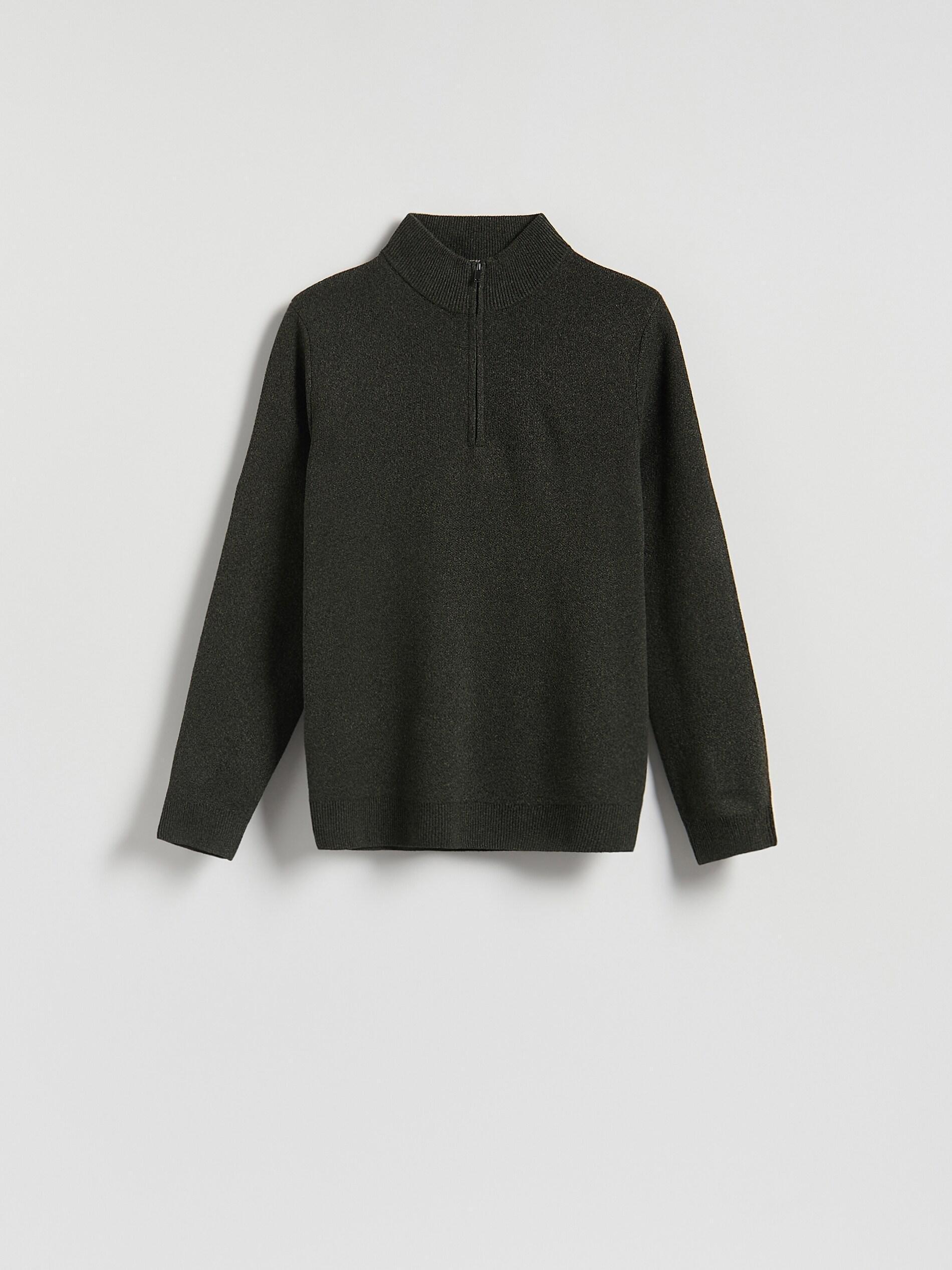 Brown Zipped Turtle-Neck Sweater, 7401_78M, large image number 4