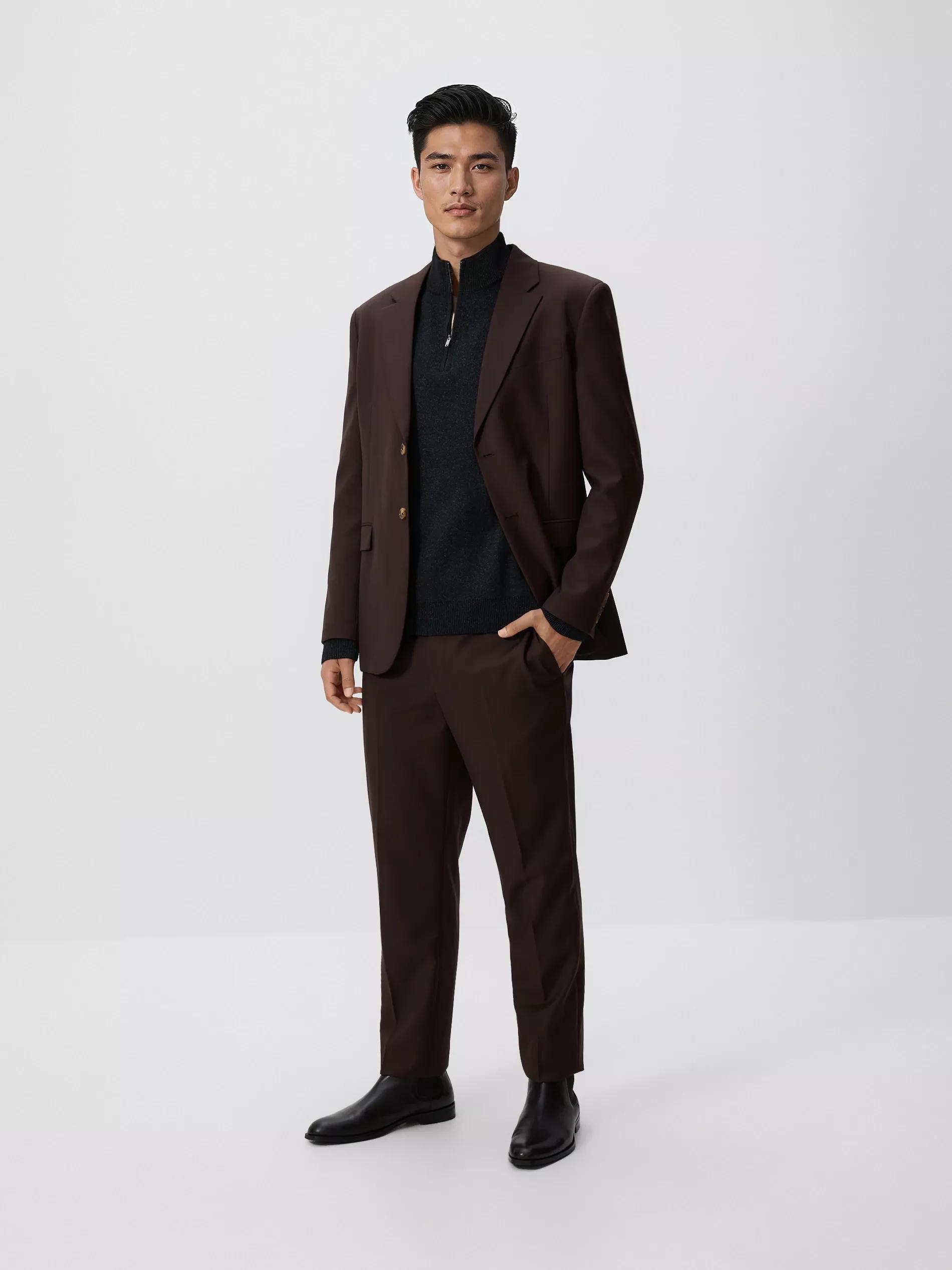 Black Zipped Turtle-Neck Sweater, Black, large image number 3