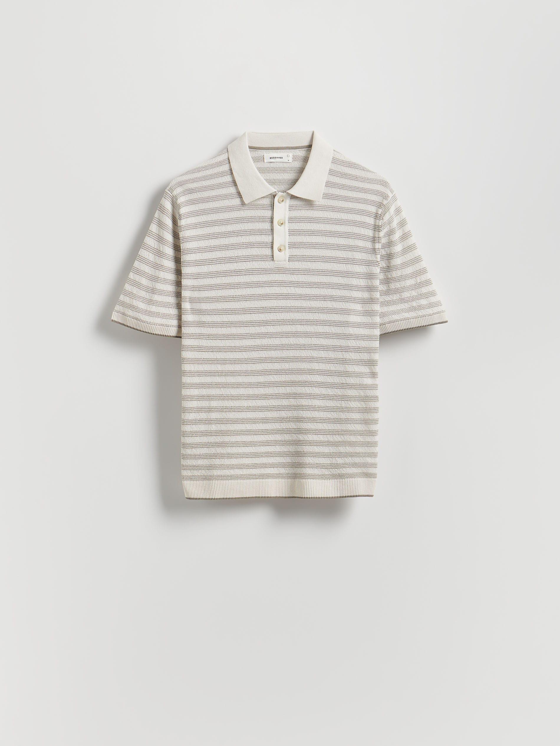 BEIGE Stripe polo jumper, Beige, large image number 5