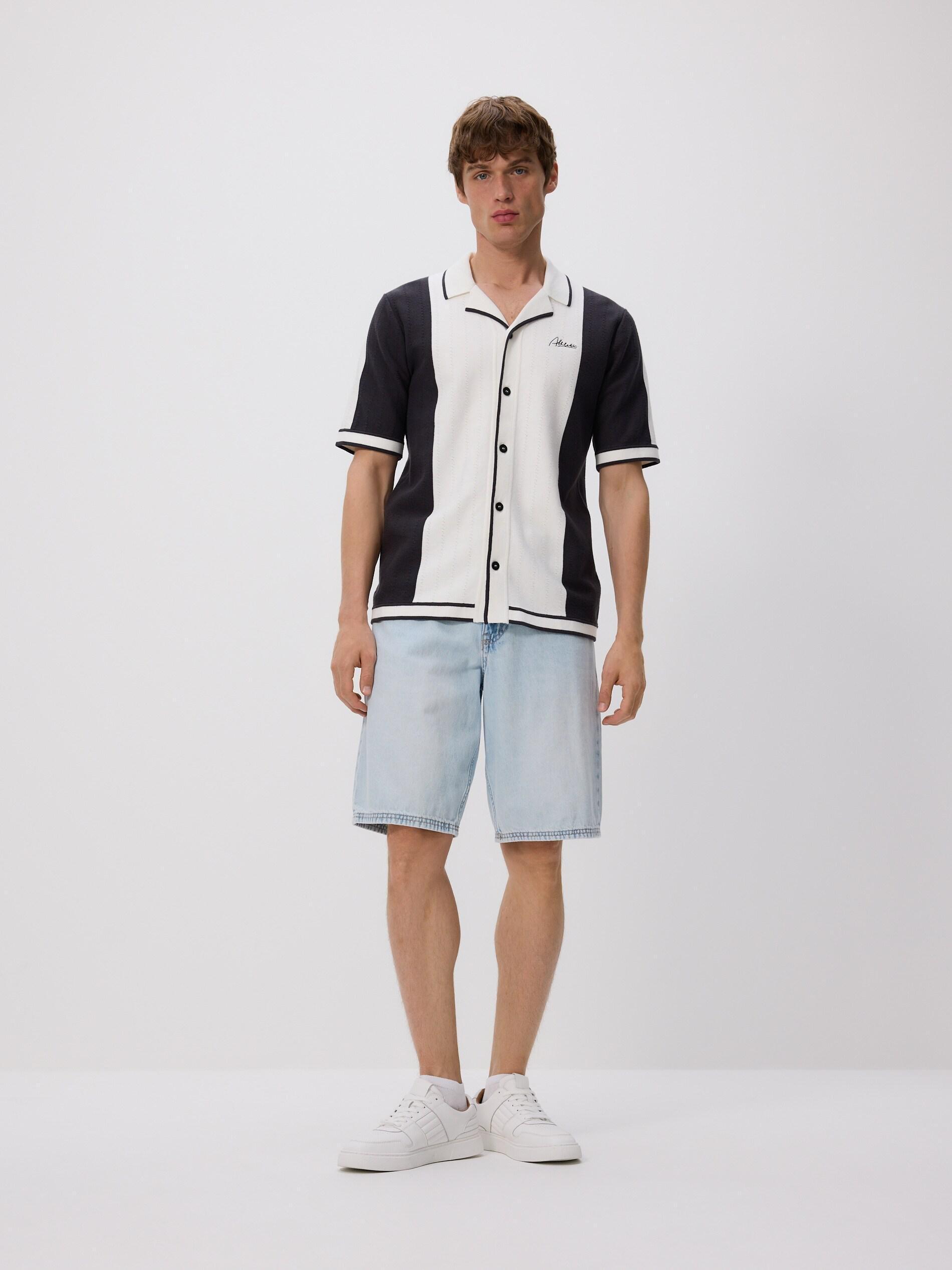 BLACK Short-sleeved sweater, Black, medium