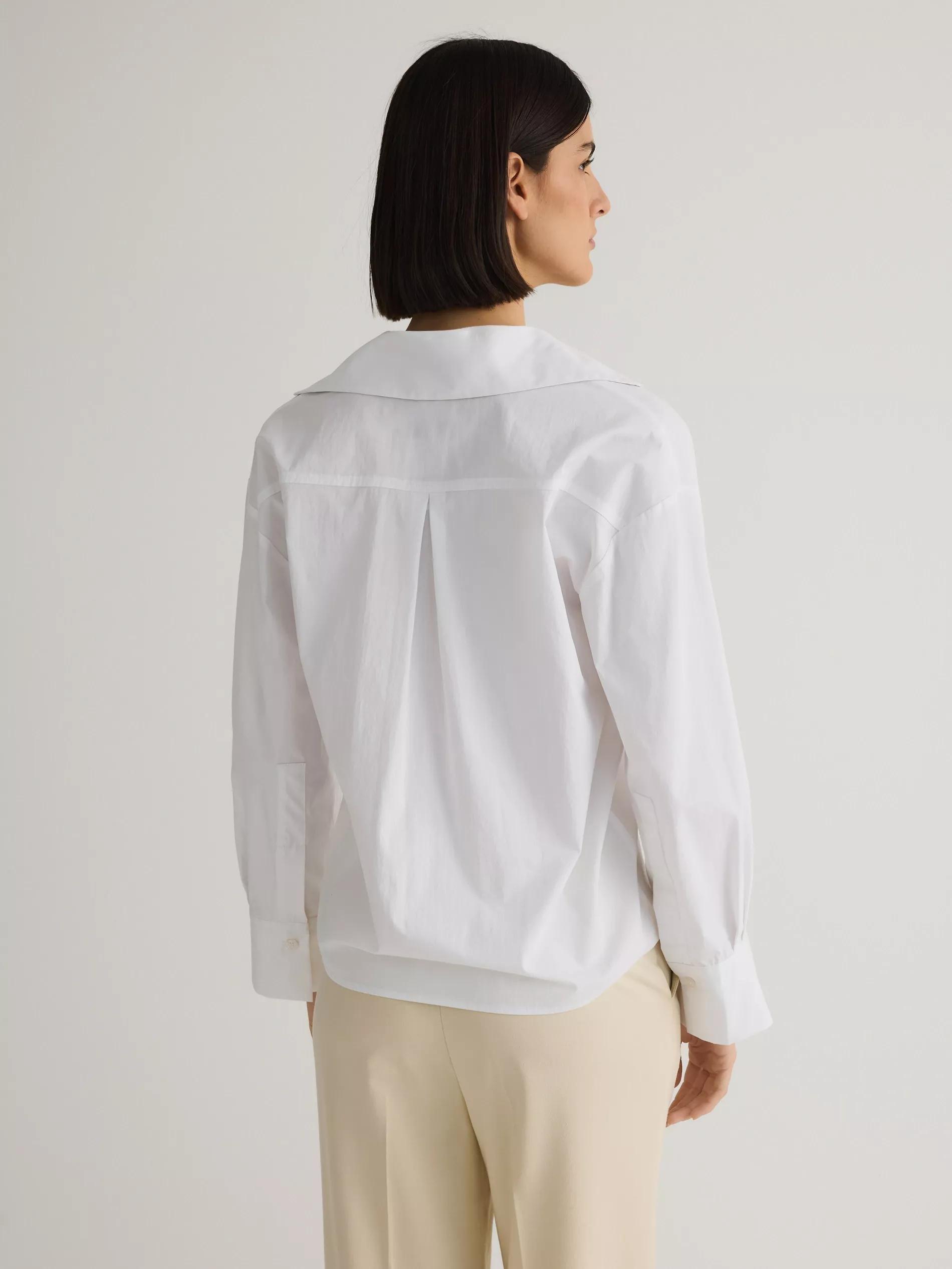 Cream V-Neck Shirt, Ivory, large image number 3