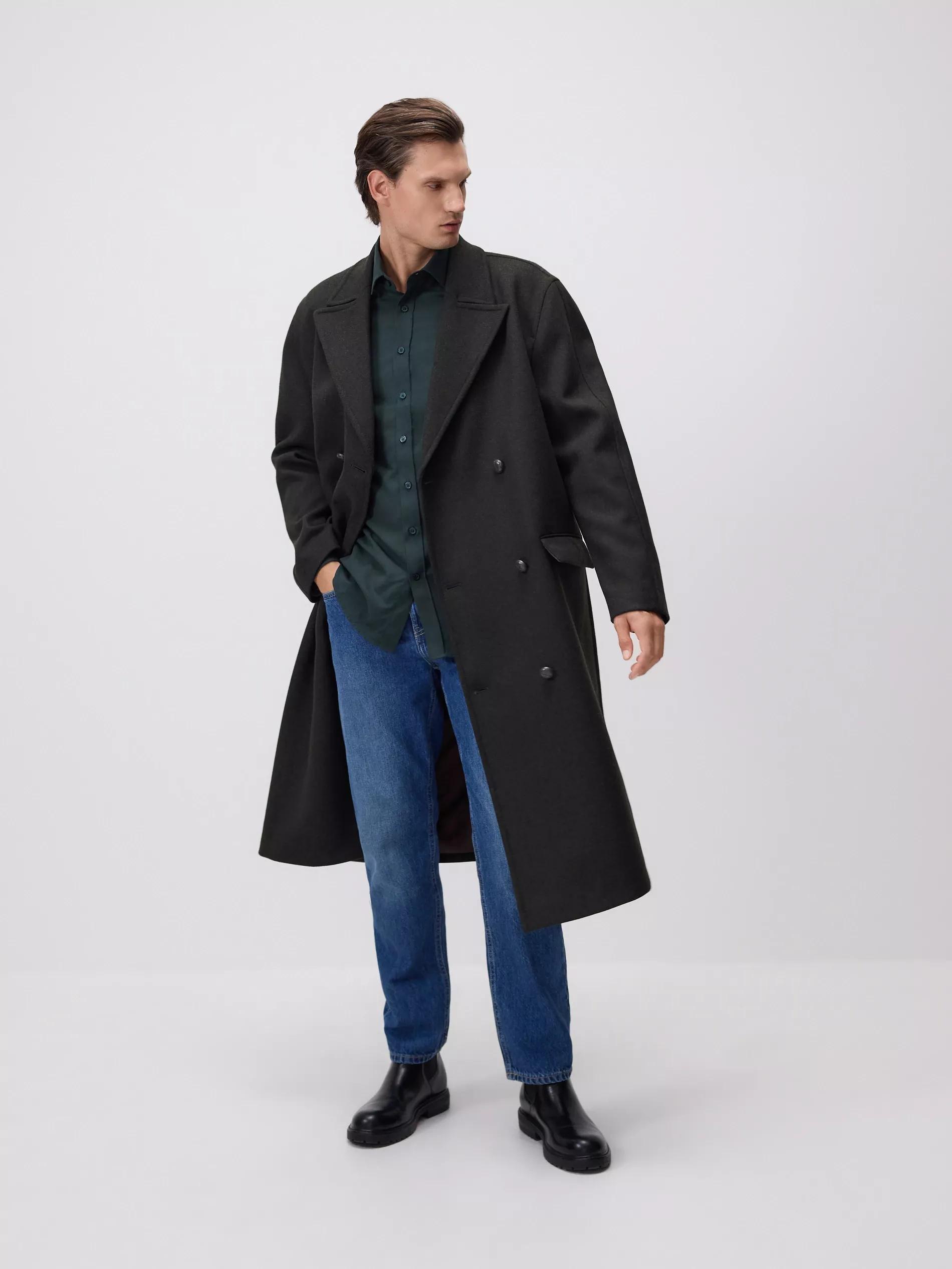 DARK GREEN Slim fit Egyptian cotton shirt, Khaki, large image number 3