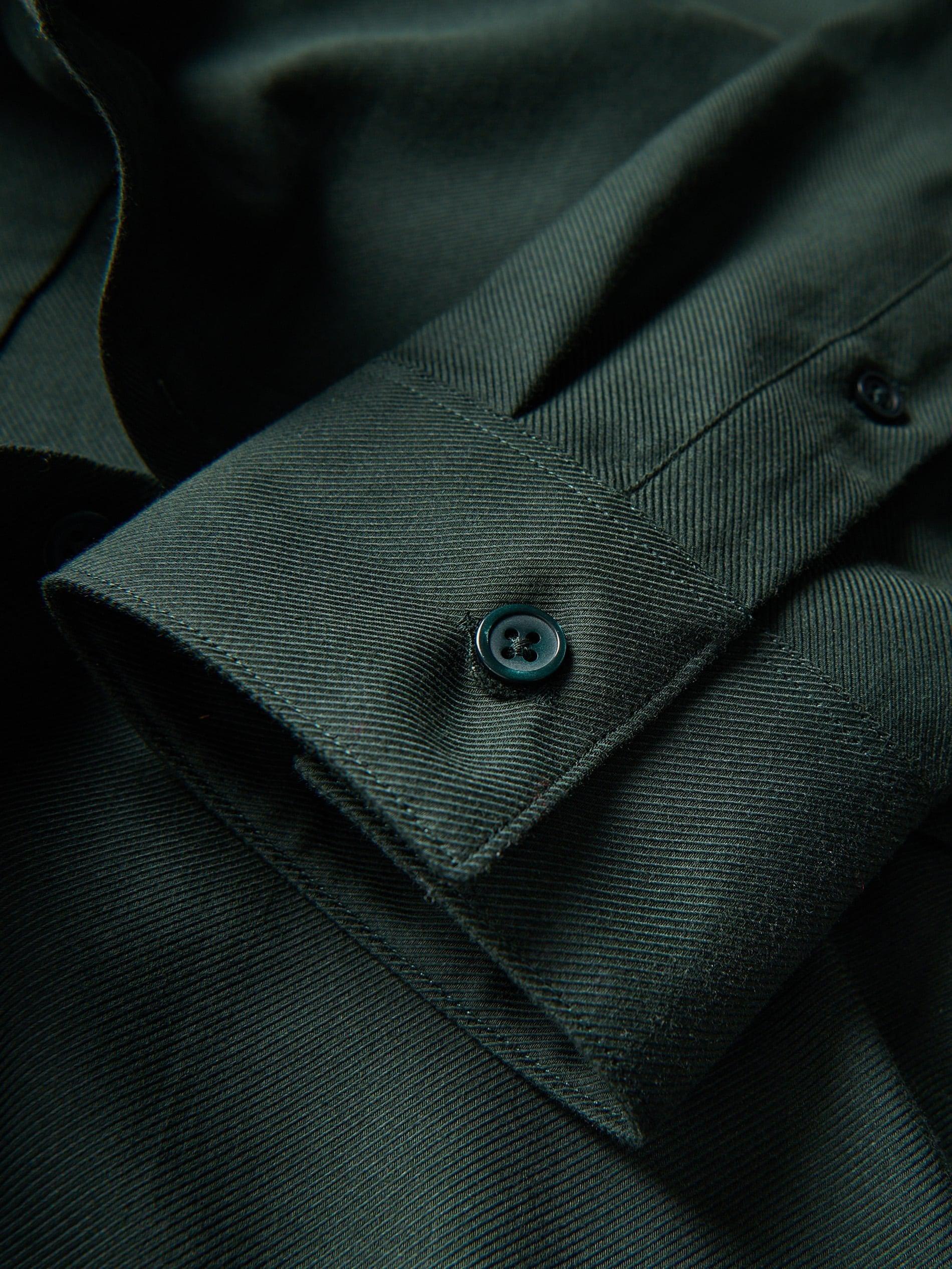 DARK GREEN Slim fit Egyptian cotton shirt, Khaki, large image number 5