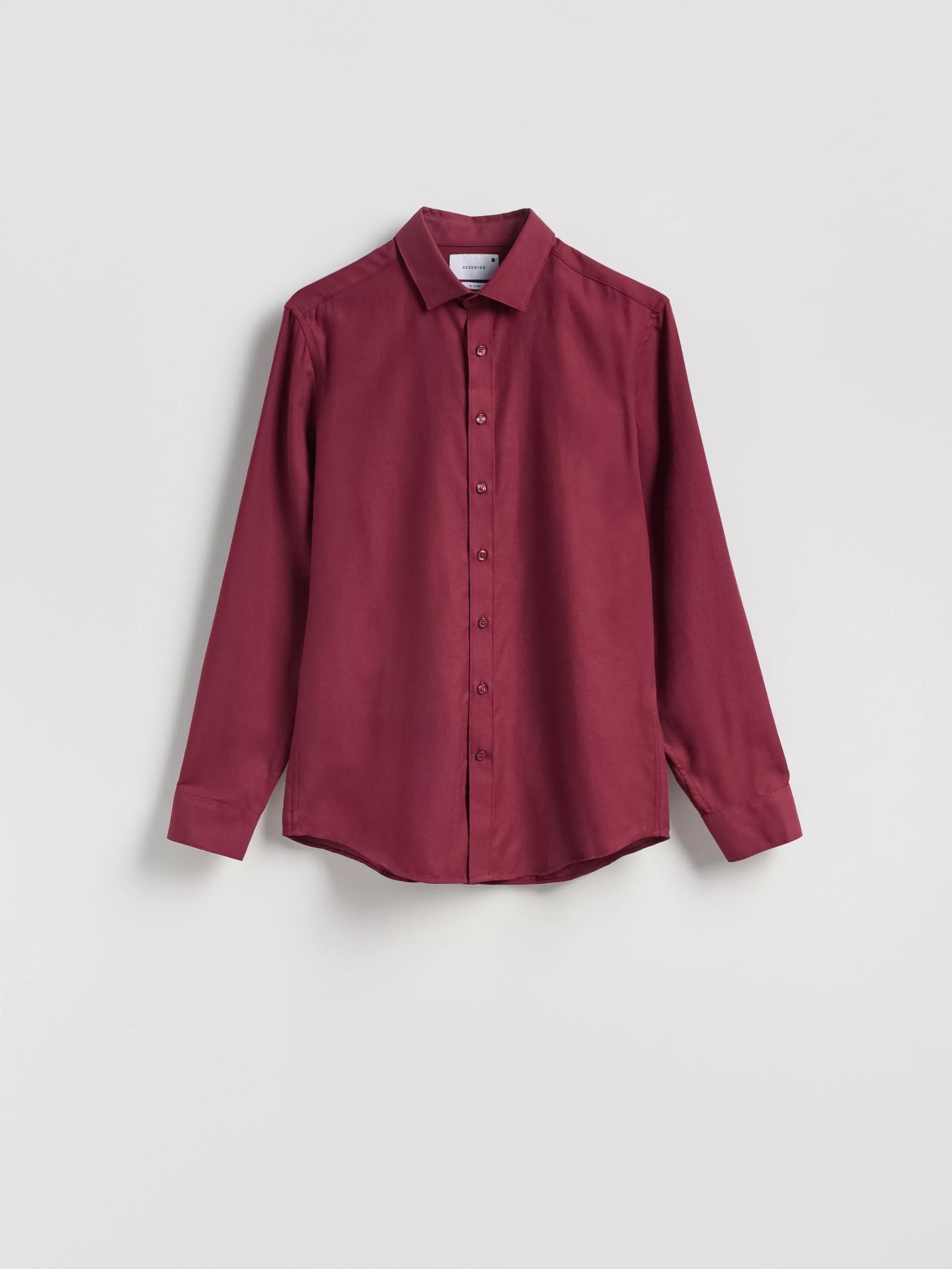 MAROON Slim fit Egyptian cotton shirt, Burgundy, large image number 3