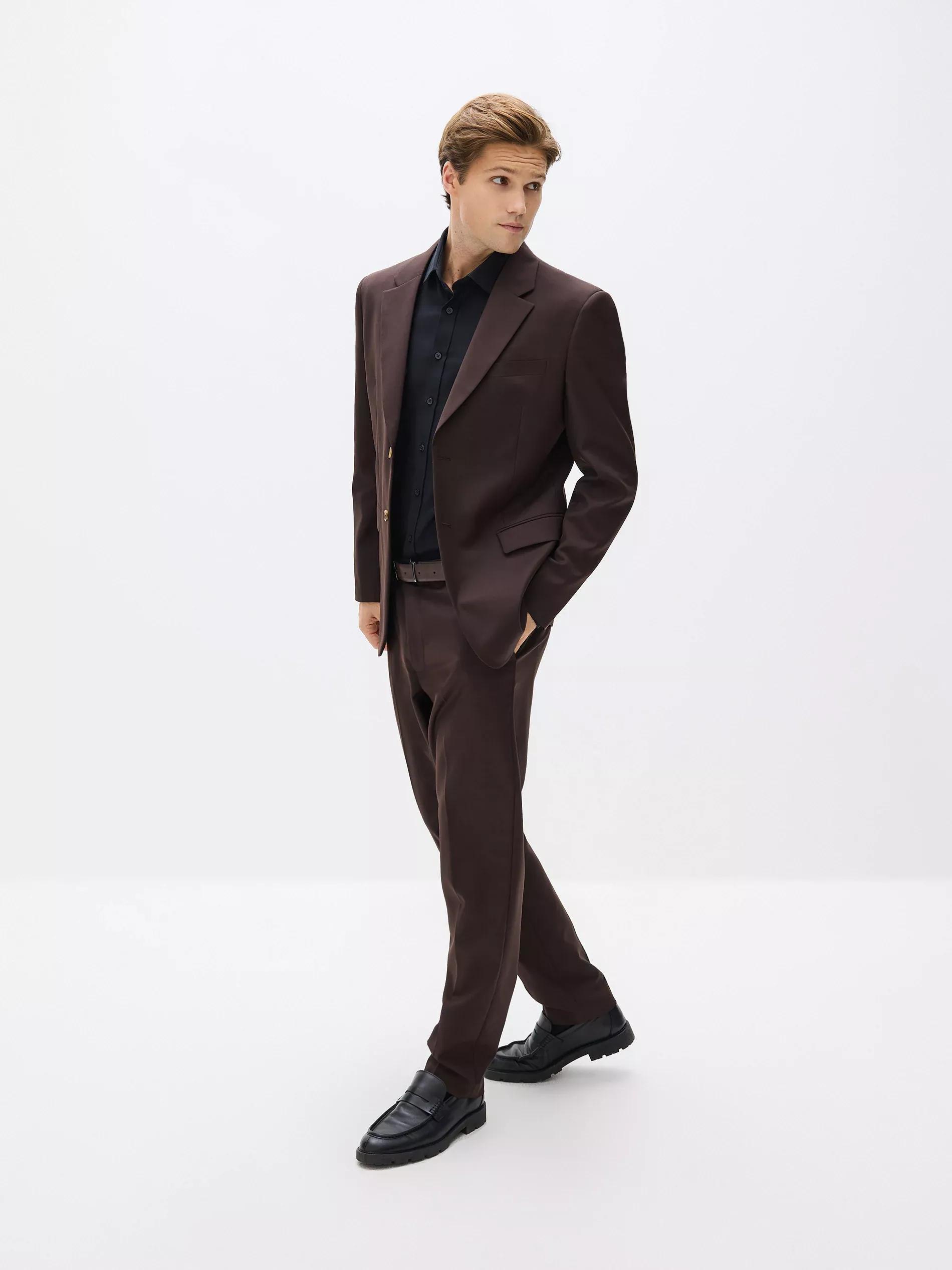 Black Slim Fit Egyptian Cotton Shirt, Black, large image number 3