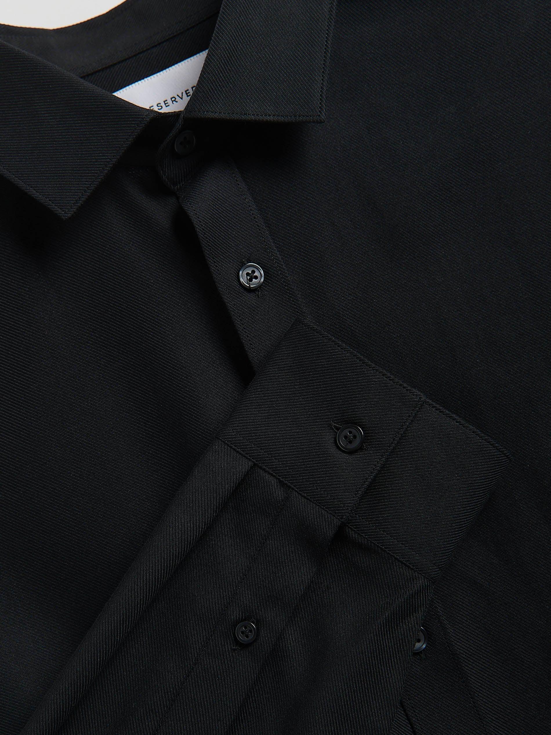 Black Slim Fit Egyptian Cotton Shirt, Black, large image number 5