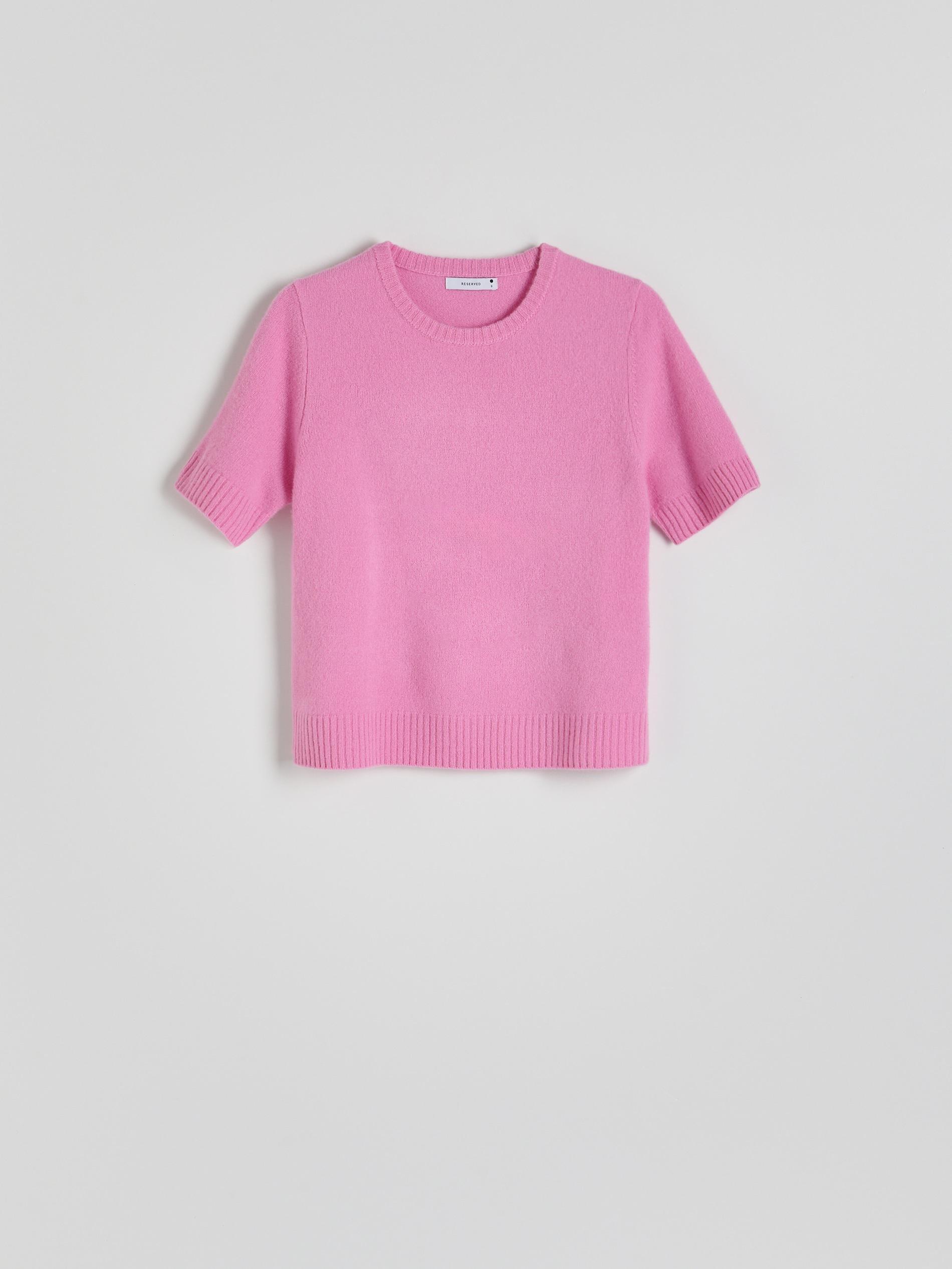 Pink Short-Sleeved Wool Sweate, , large image number 0