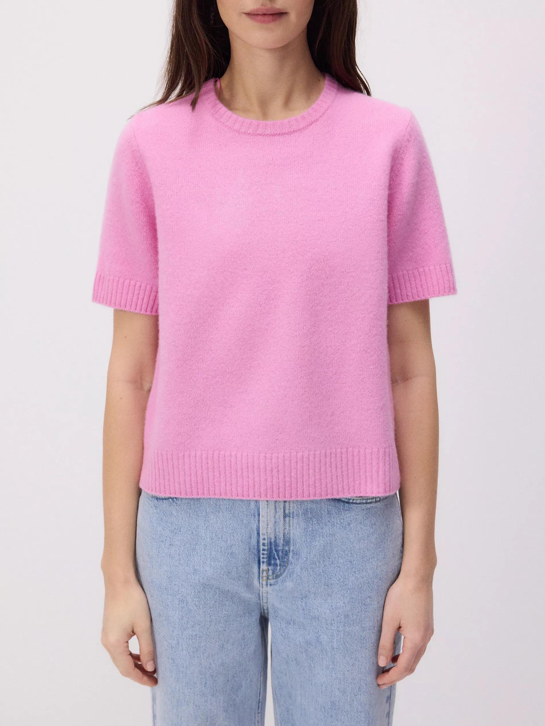 Pink Short-Sleeved Wool Sweate, , large image number 2