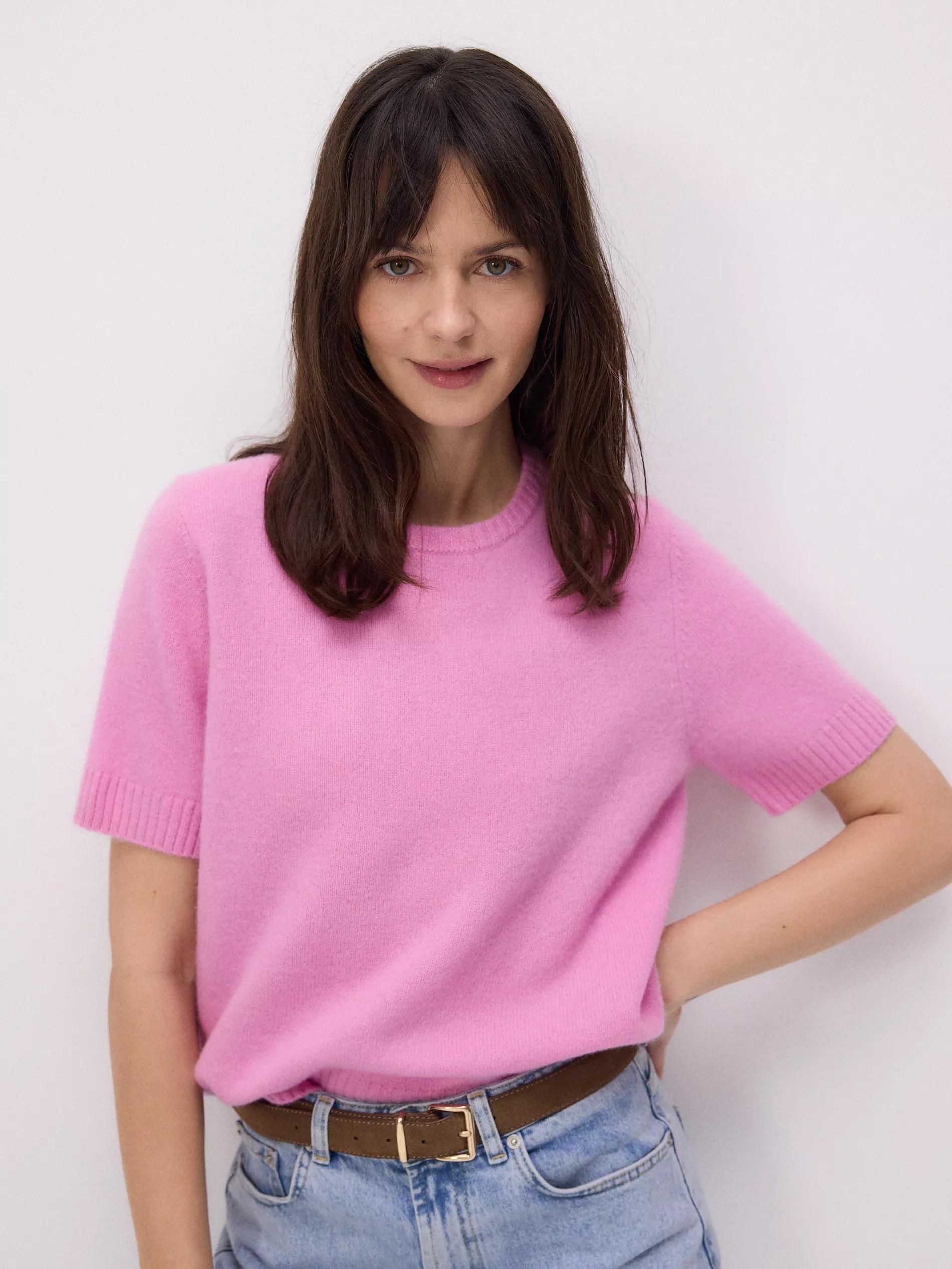 Pink Short-Sleeved Wool Sweate, , large image number 3
