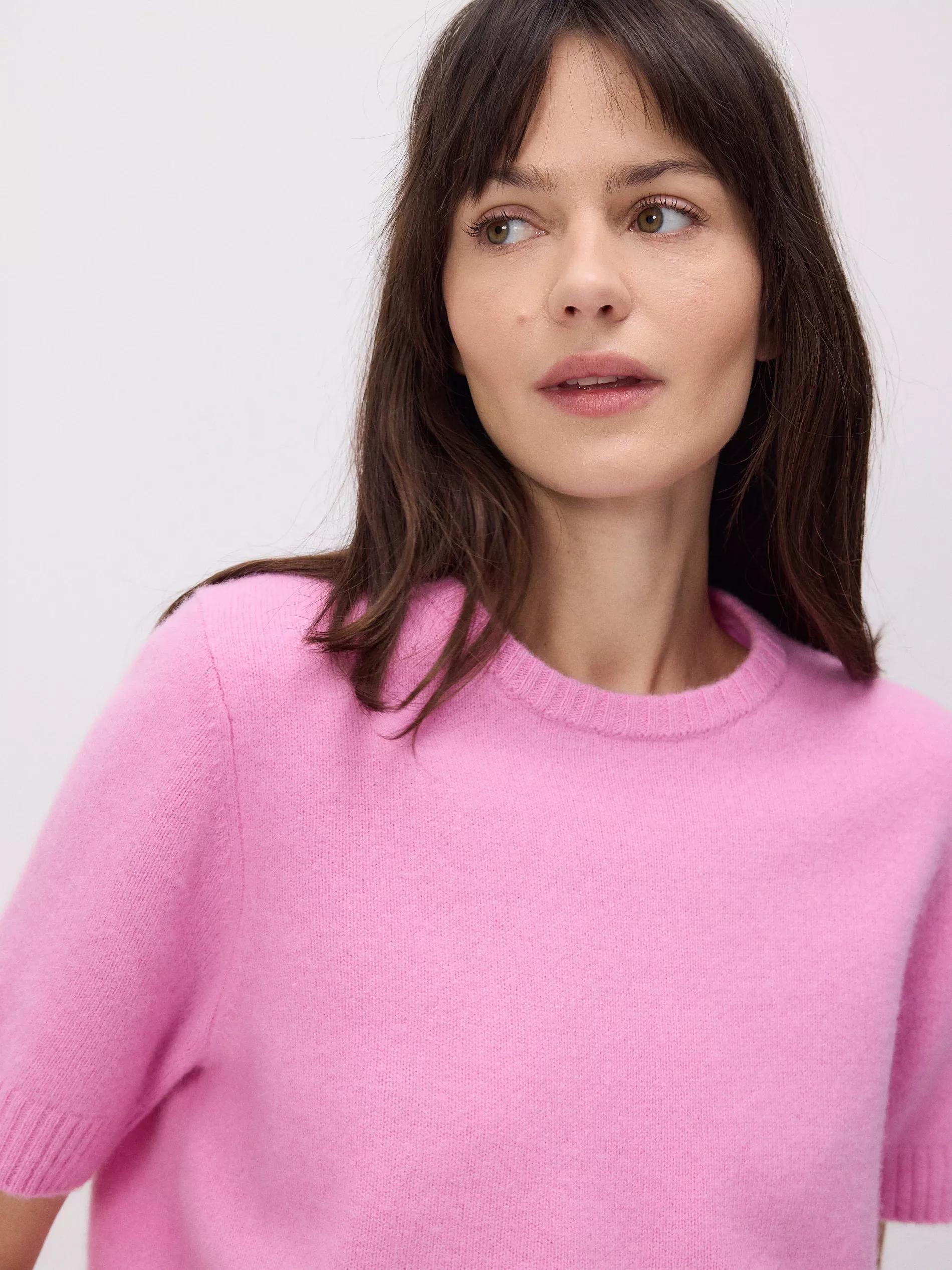 Pink Short-Sleeved Wool Sweate, , large image number 4