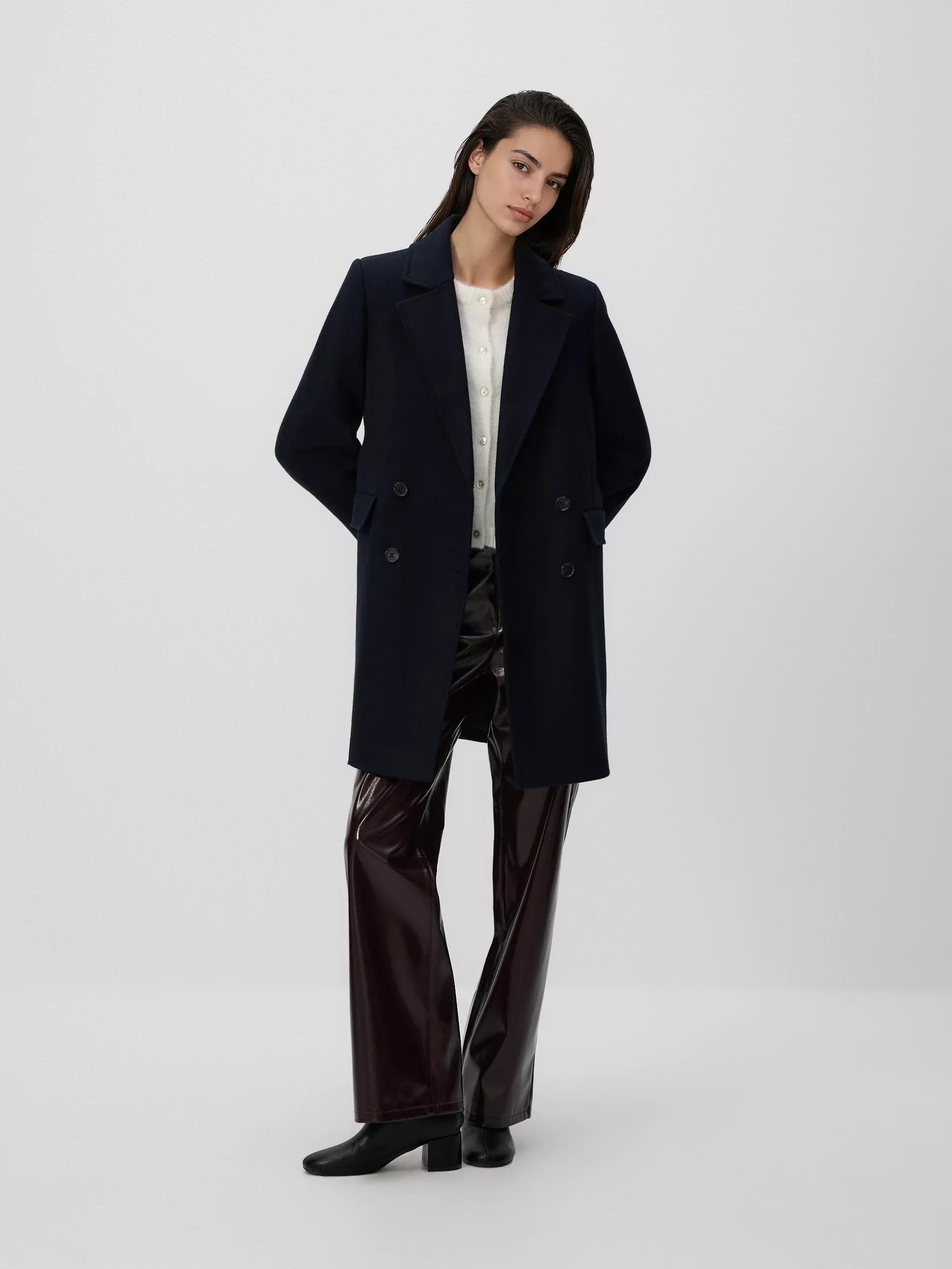 Navy Wool Blend Coat, Navy, large image number 0