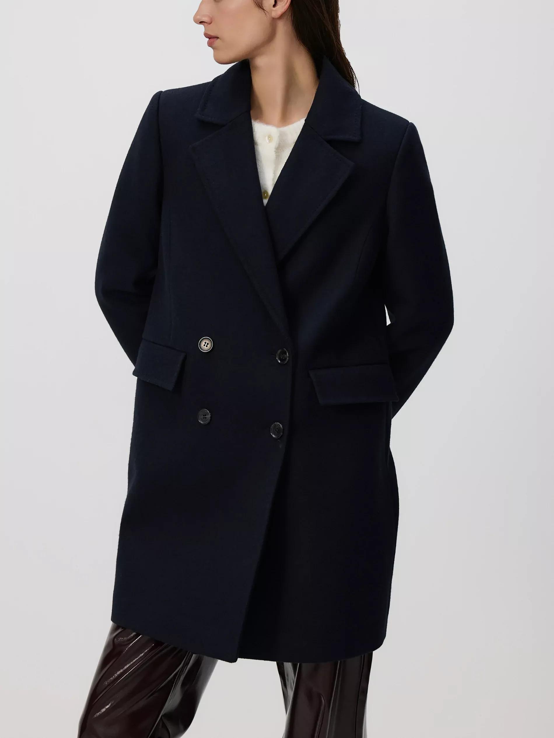 Navy Wool Blend Coat, Navy, large image number 1