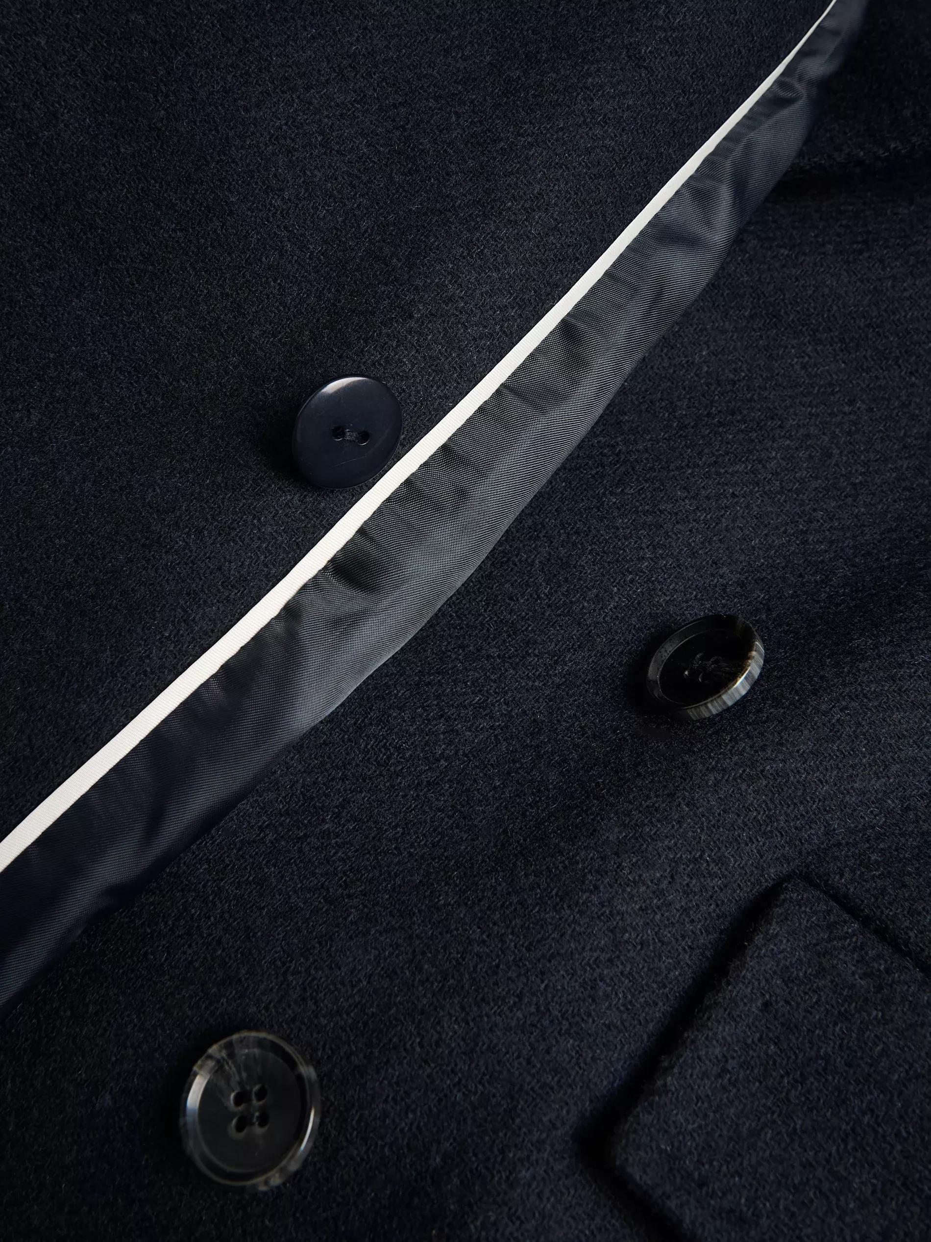 Navy Wool Blend Coat, Navy, large image number 5