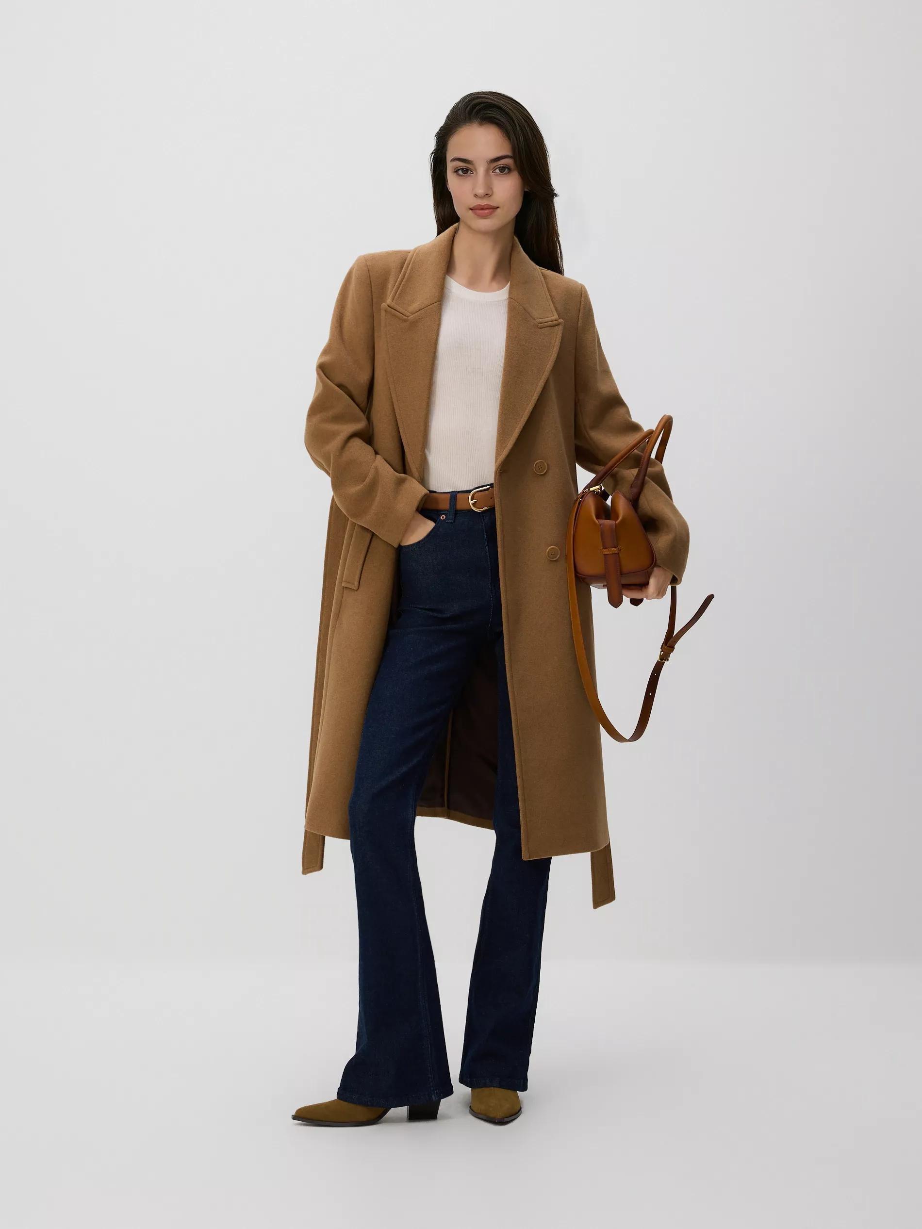 BEIGE Coat with tie belt, Beige, large image number 0