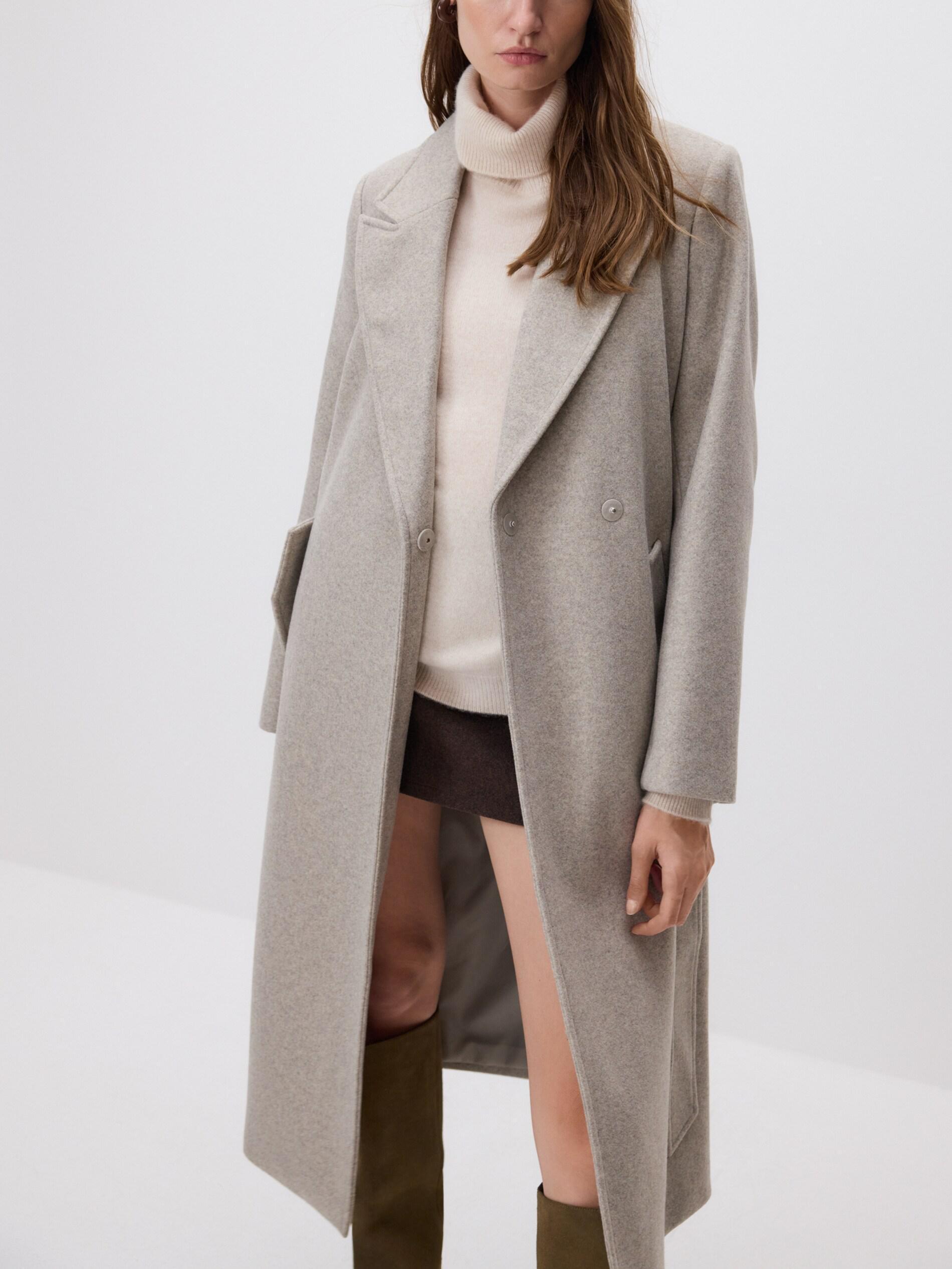 Beige Detailed Coat, Beige, large image number 1