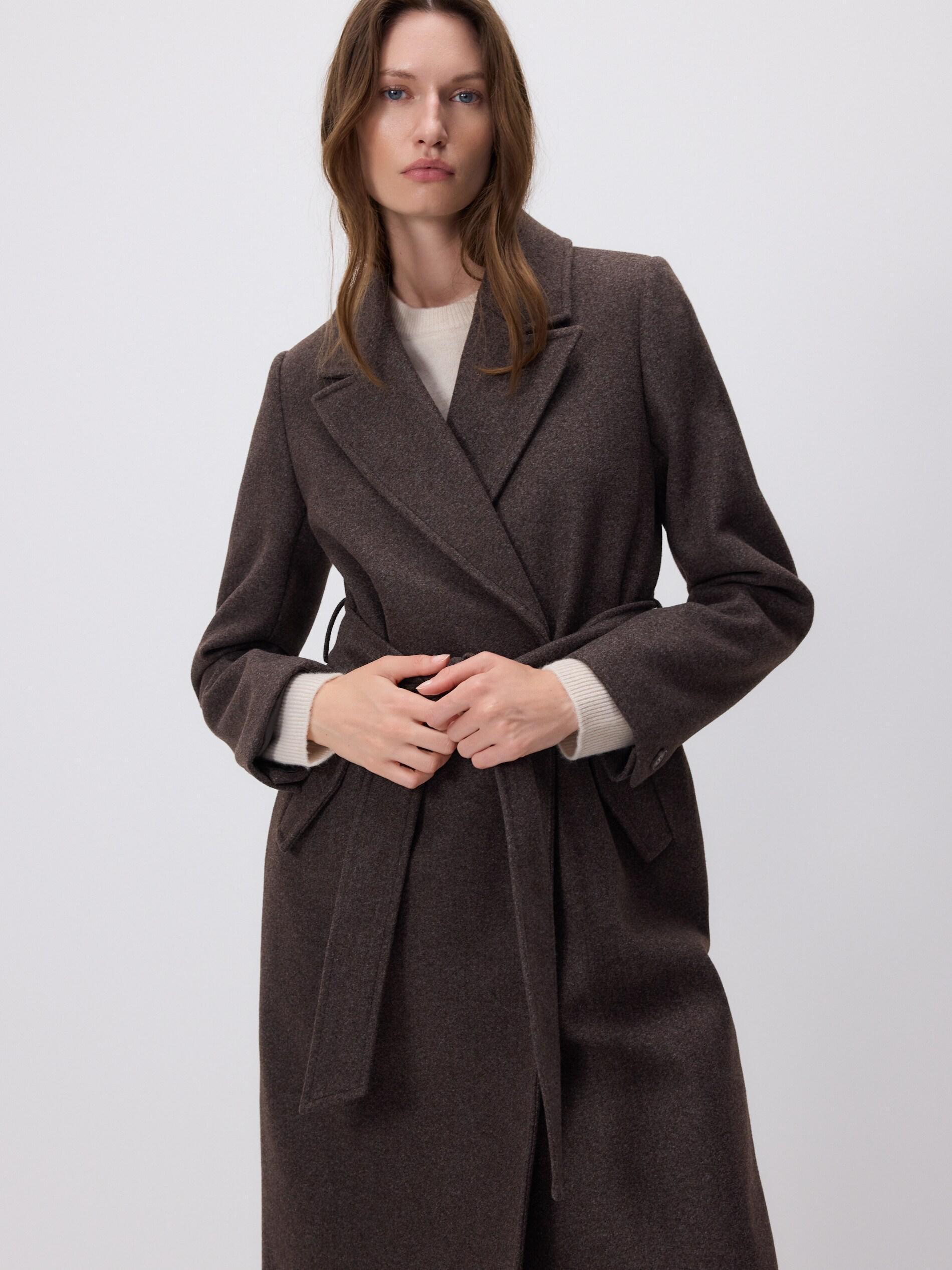 Brown Detailed Coat, Brown, medium