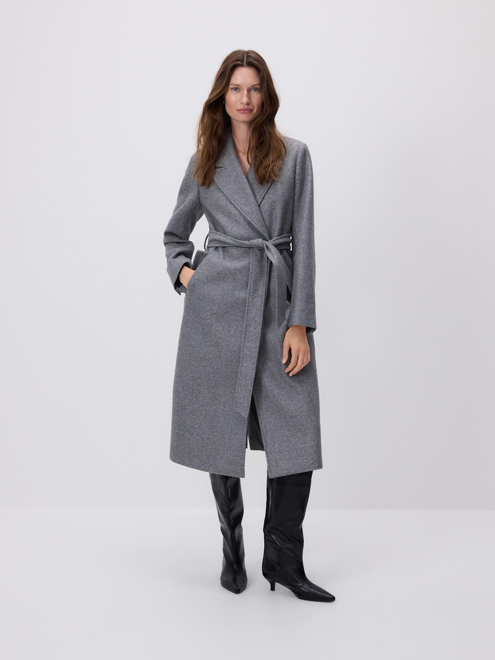 Grey Detailed Coat, Grey, medium