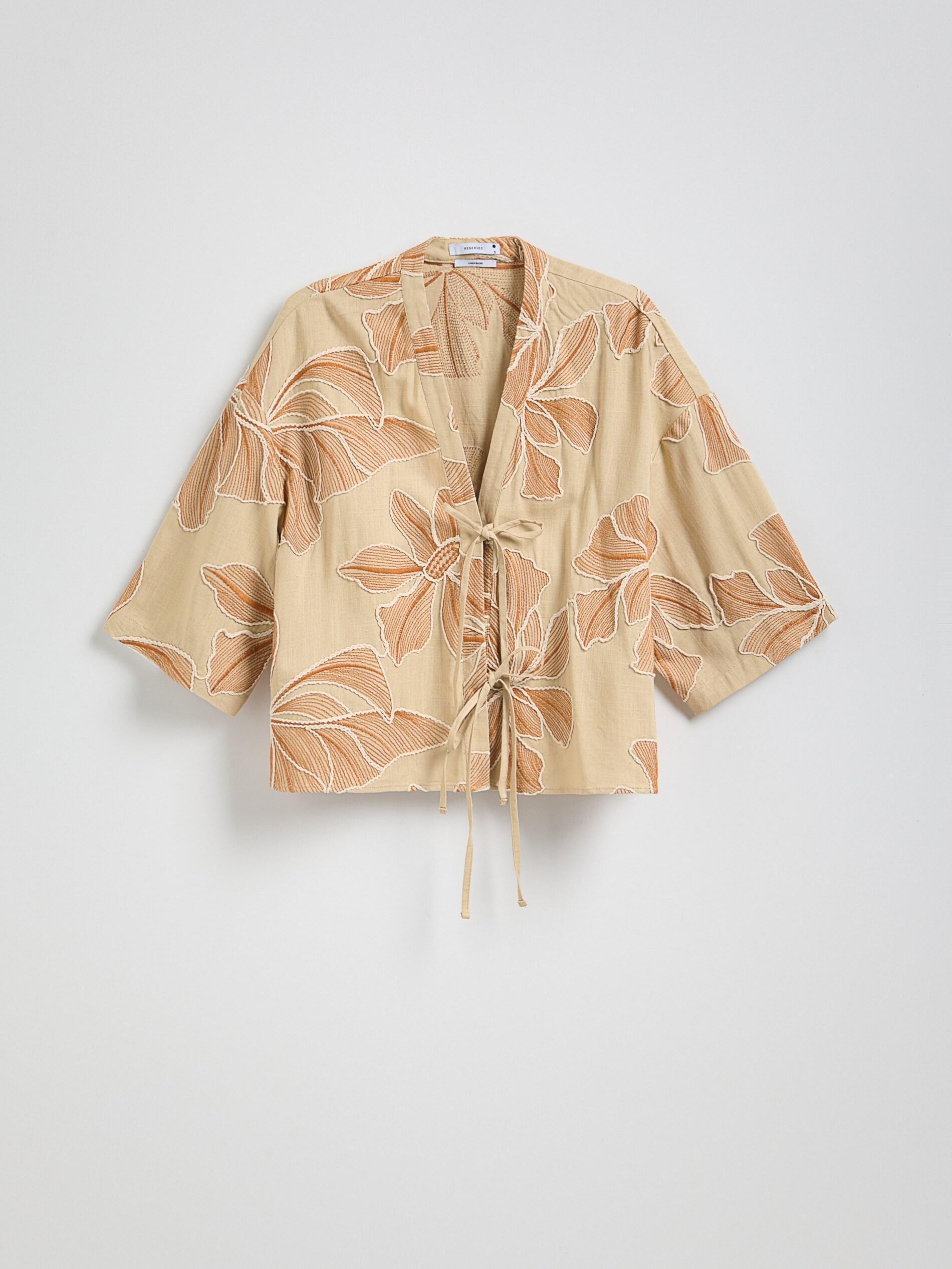 Multicolour Tied Linen-Blend Blouse, Multicolor, large image number 4