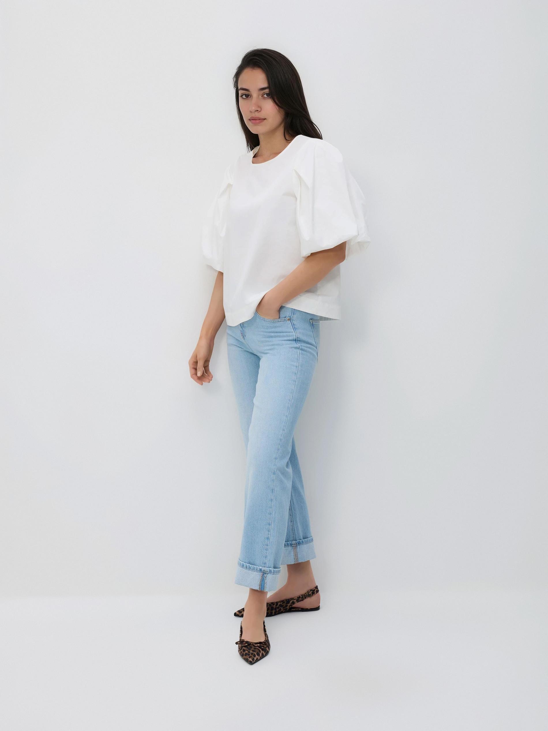 White Cotton Blouse, White, medium