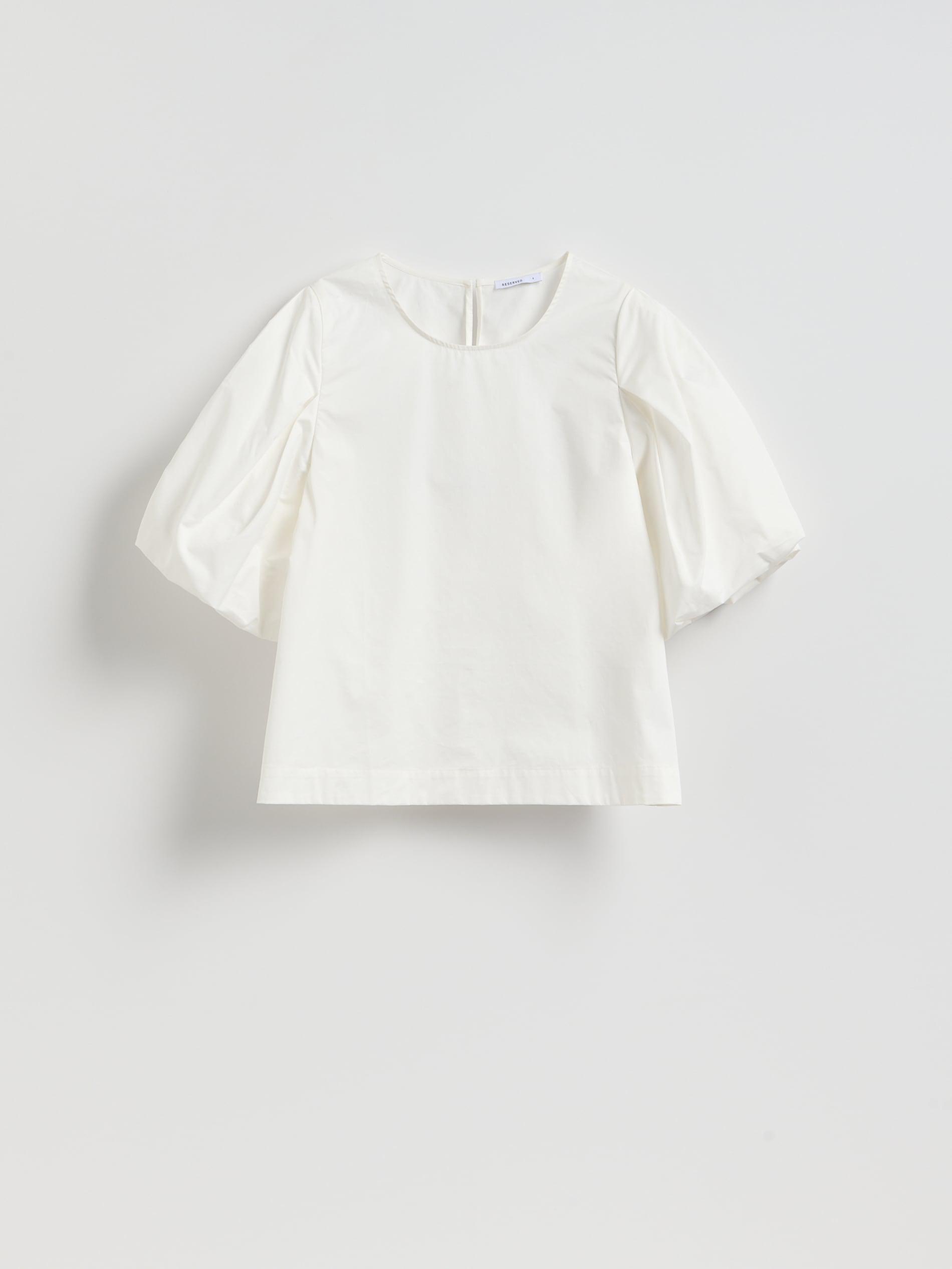White Cotton Blouse, White, large image number 3