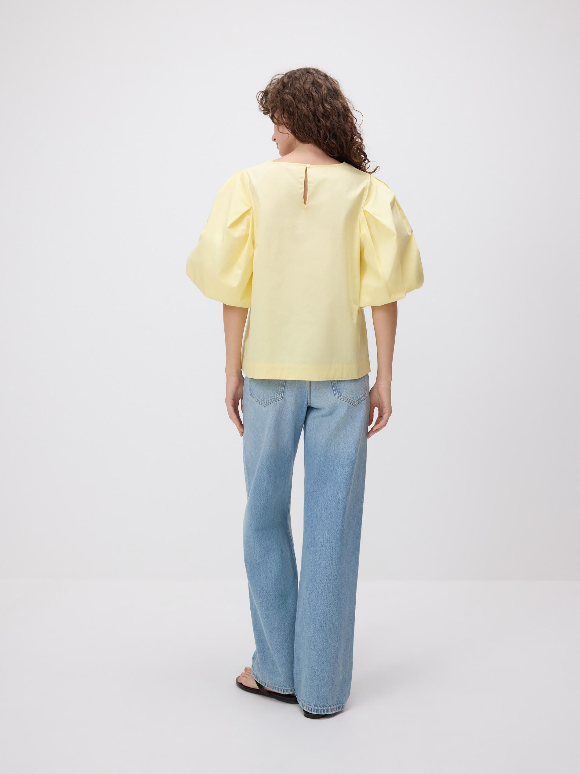 Yellow Cotton Blouse, Yellow, medium