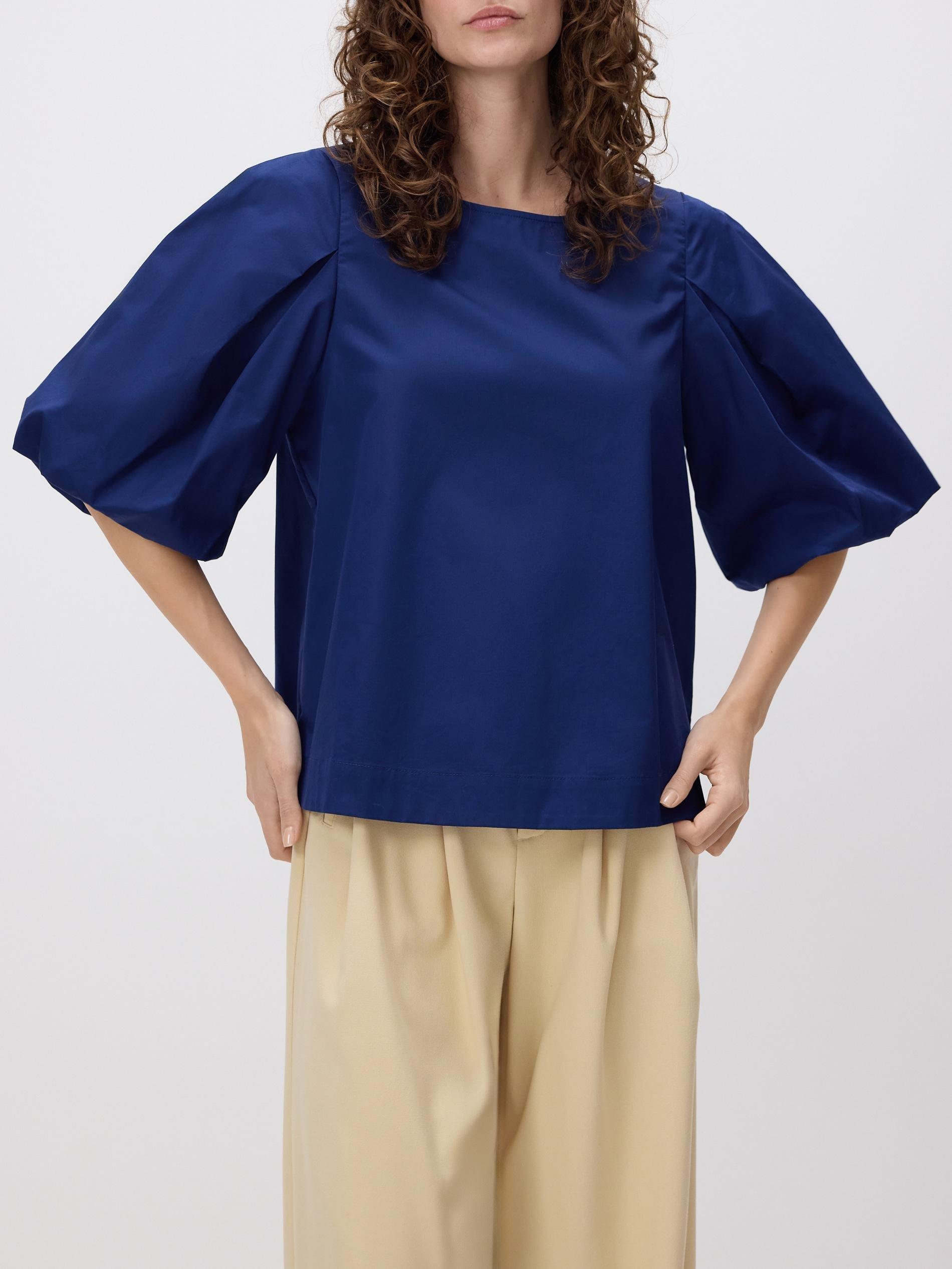 Navy Cotton Blouse, Navy, large image number 0