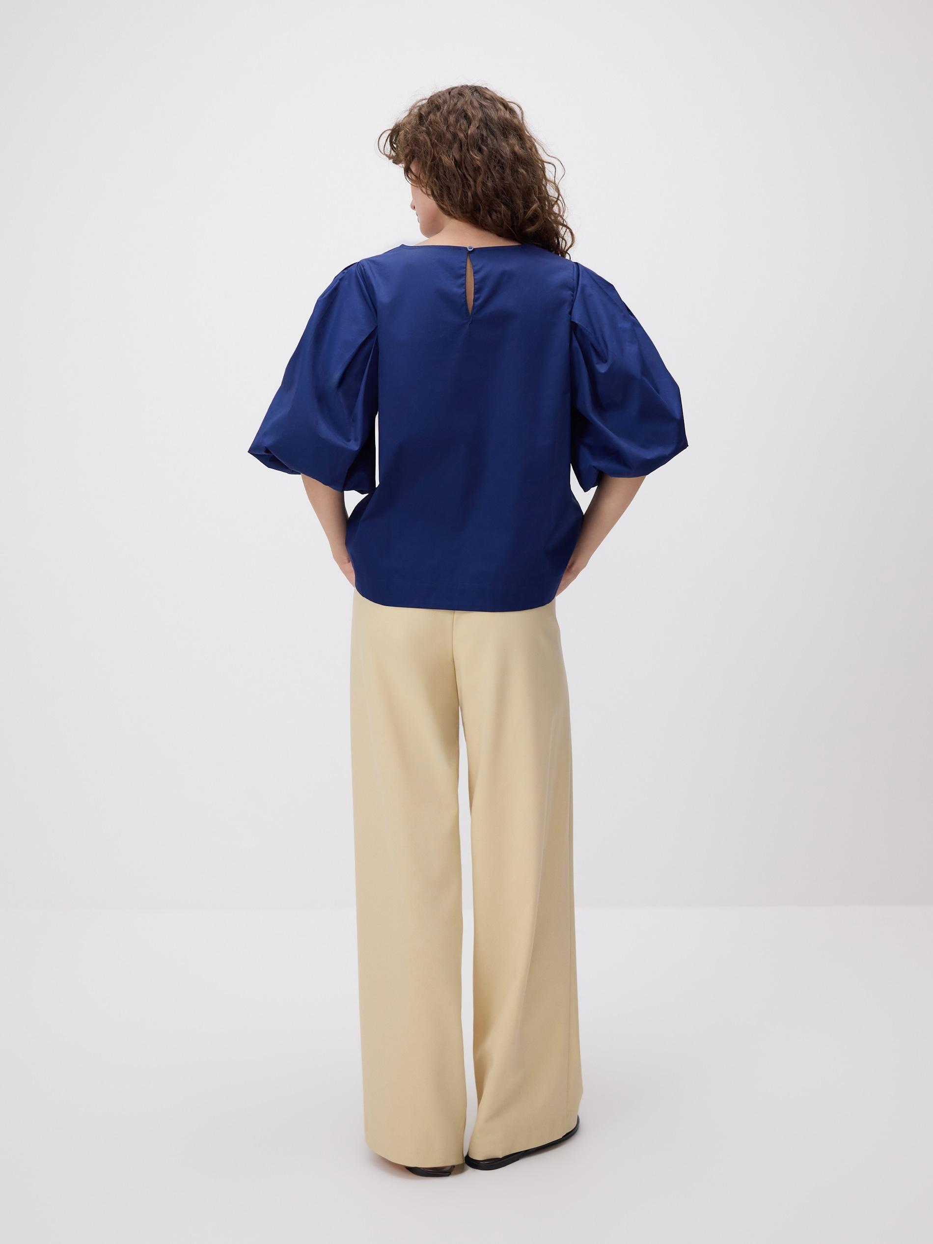 Navy Cotton Blouse, Navy, medium